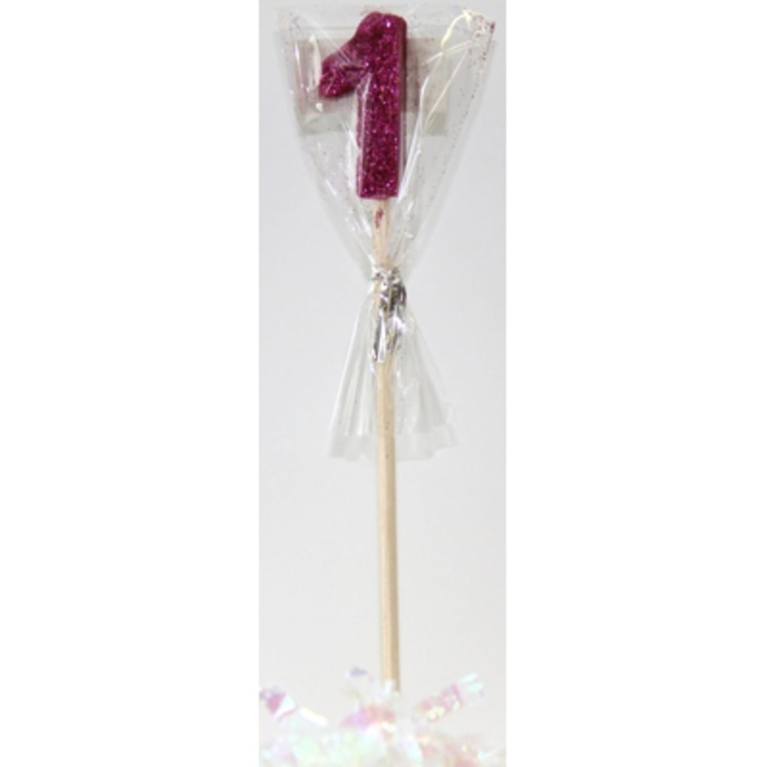 Occasions Pink Glitter Long Stick Candle #1