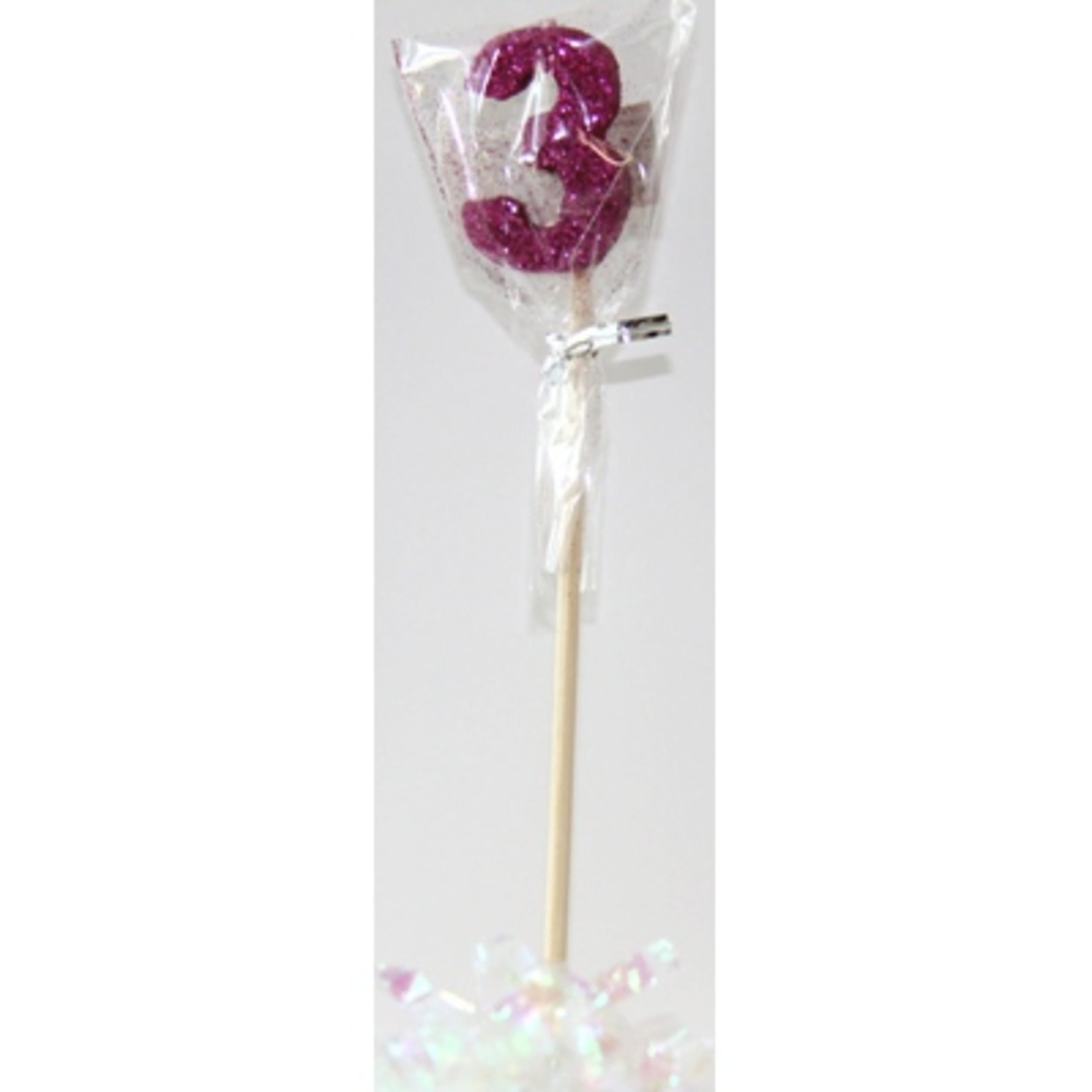 Occasions Pink Glitter Long Stick Candle #3