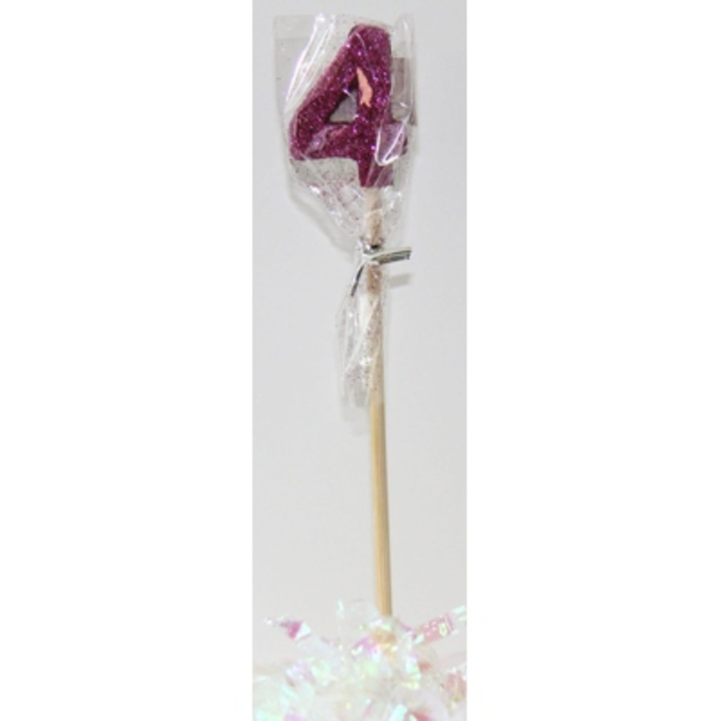 Occasions Pink Glitter Long Stick Candle #4