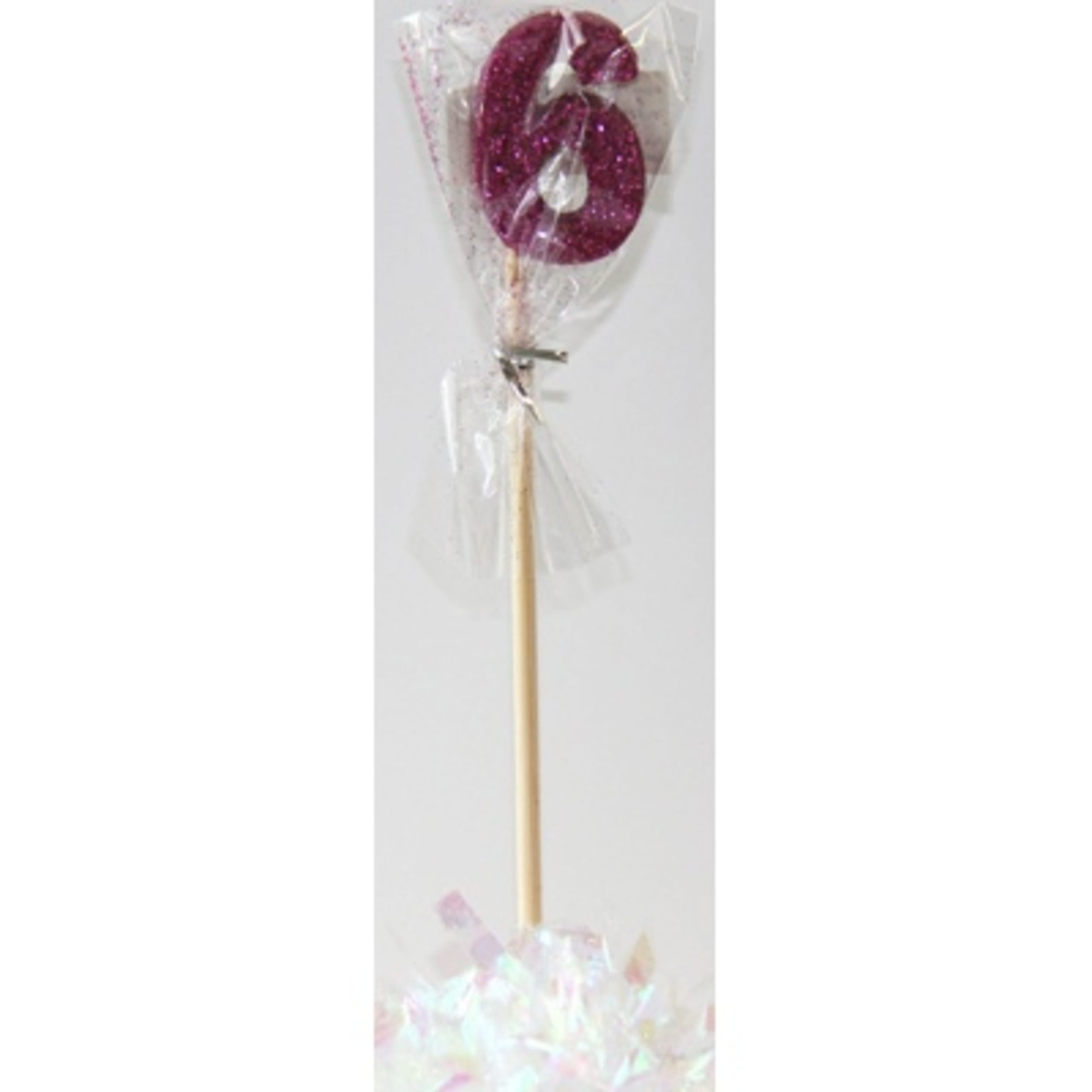 Occasions Pink Glitter Long Stick Candle #6