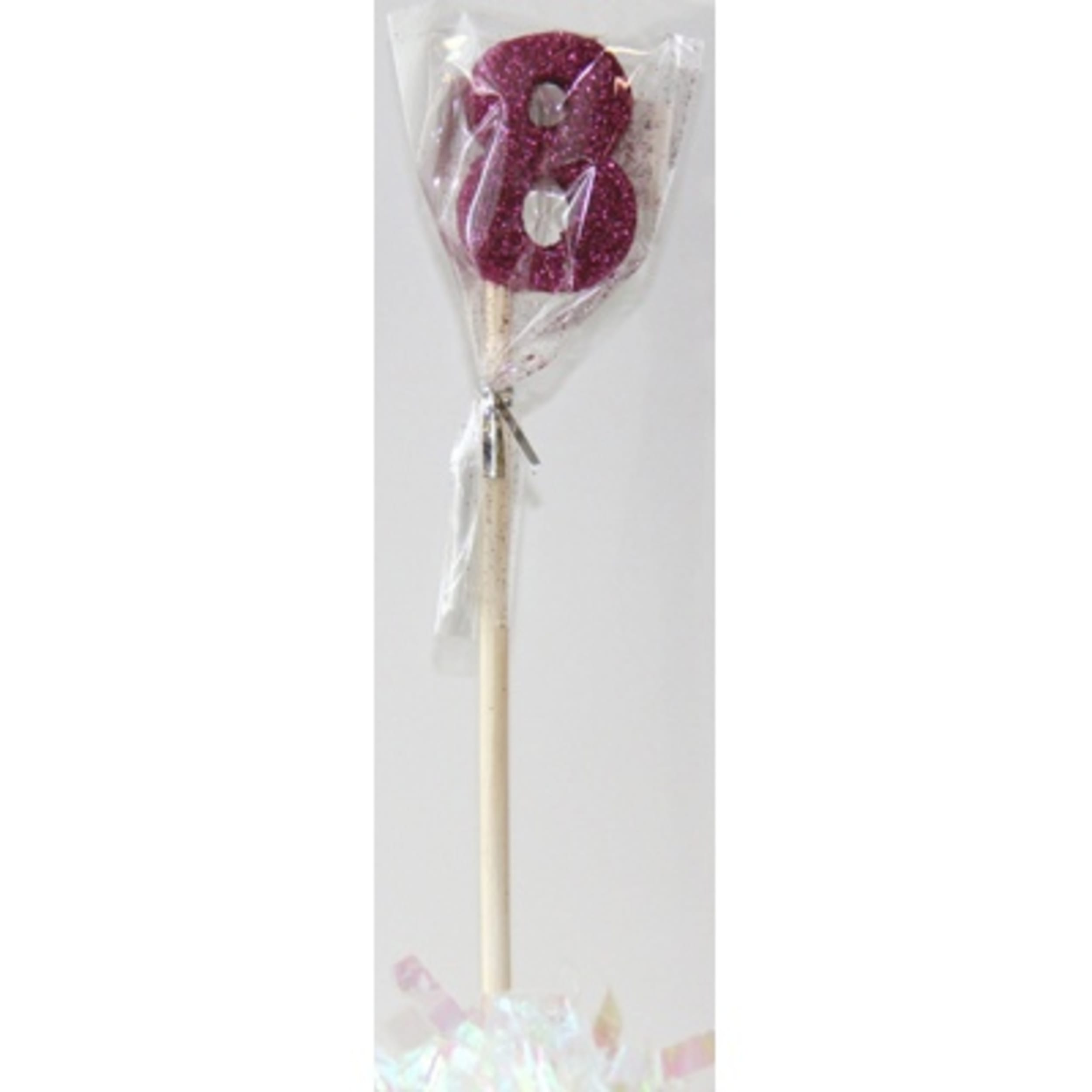 Occasions Pink Glitter Long Stick Candle #8