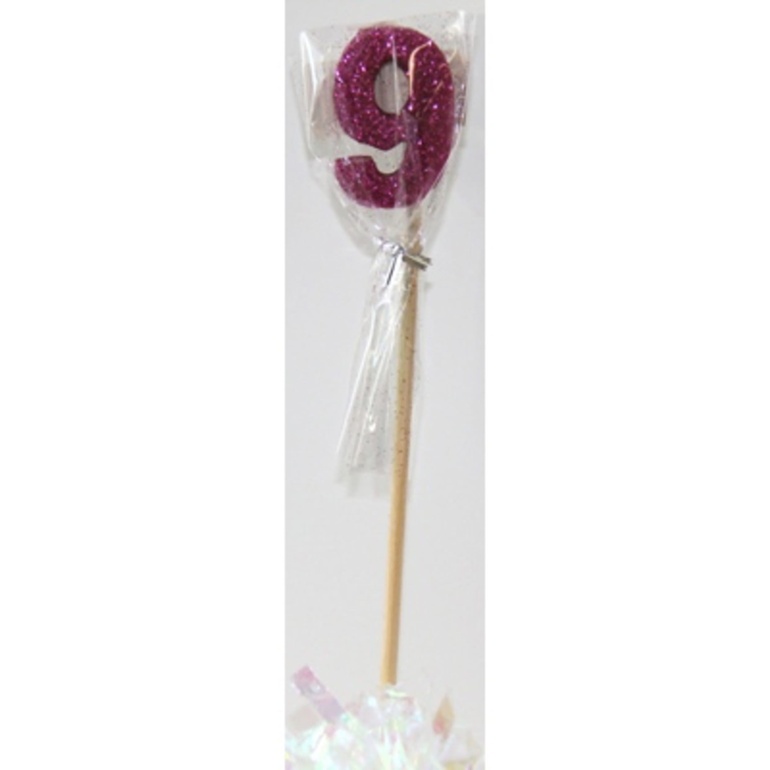 Occasions Pink Glitter Long Stick Candle #9