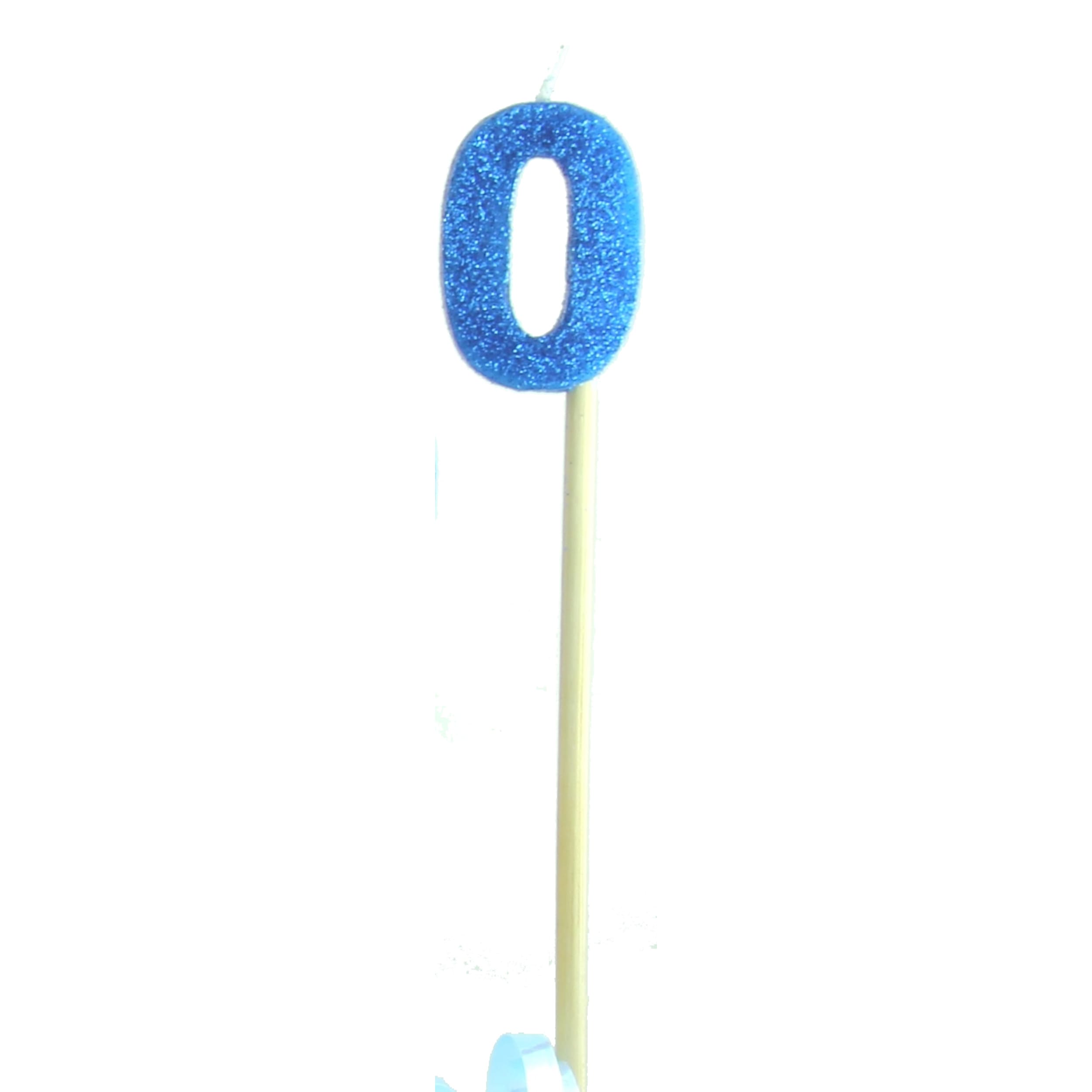 Occasions Blue Glitter Long Stick Candle #0