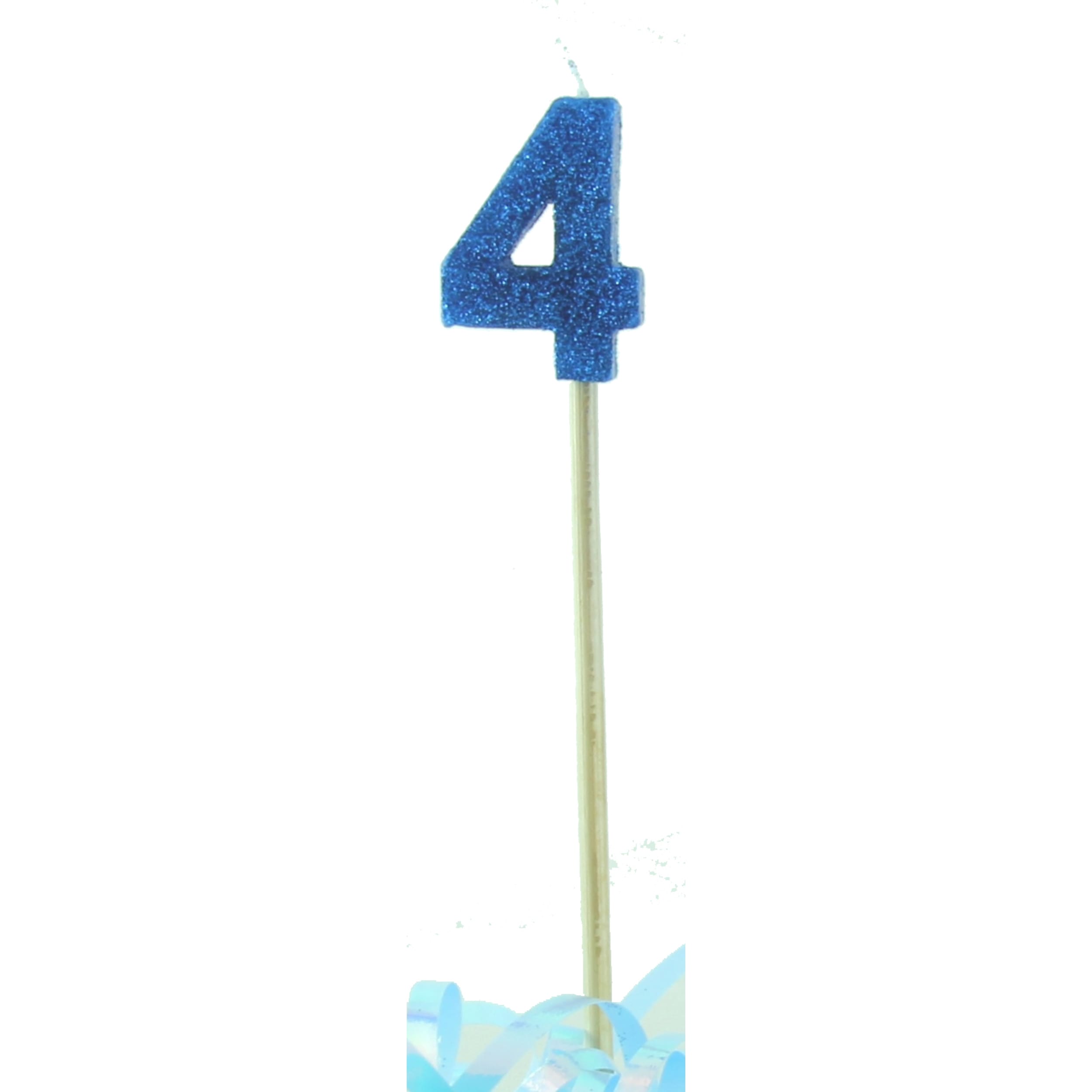 Occasions Blue Glitter Long Stick Candle #4