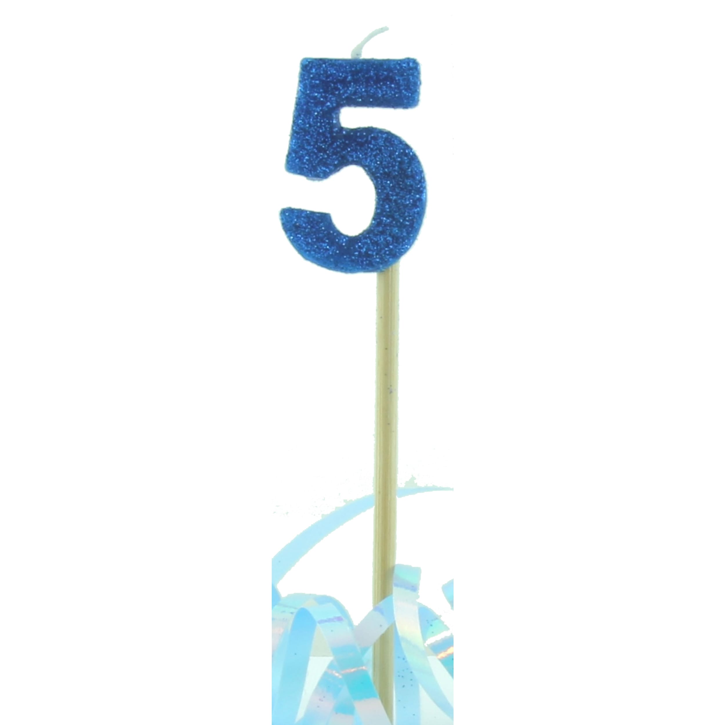 Occasions Blue Glitter Long Stick Candle #5
