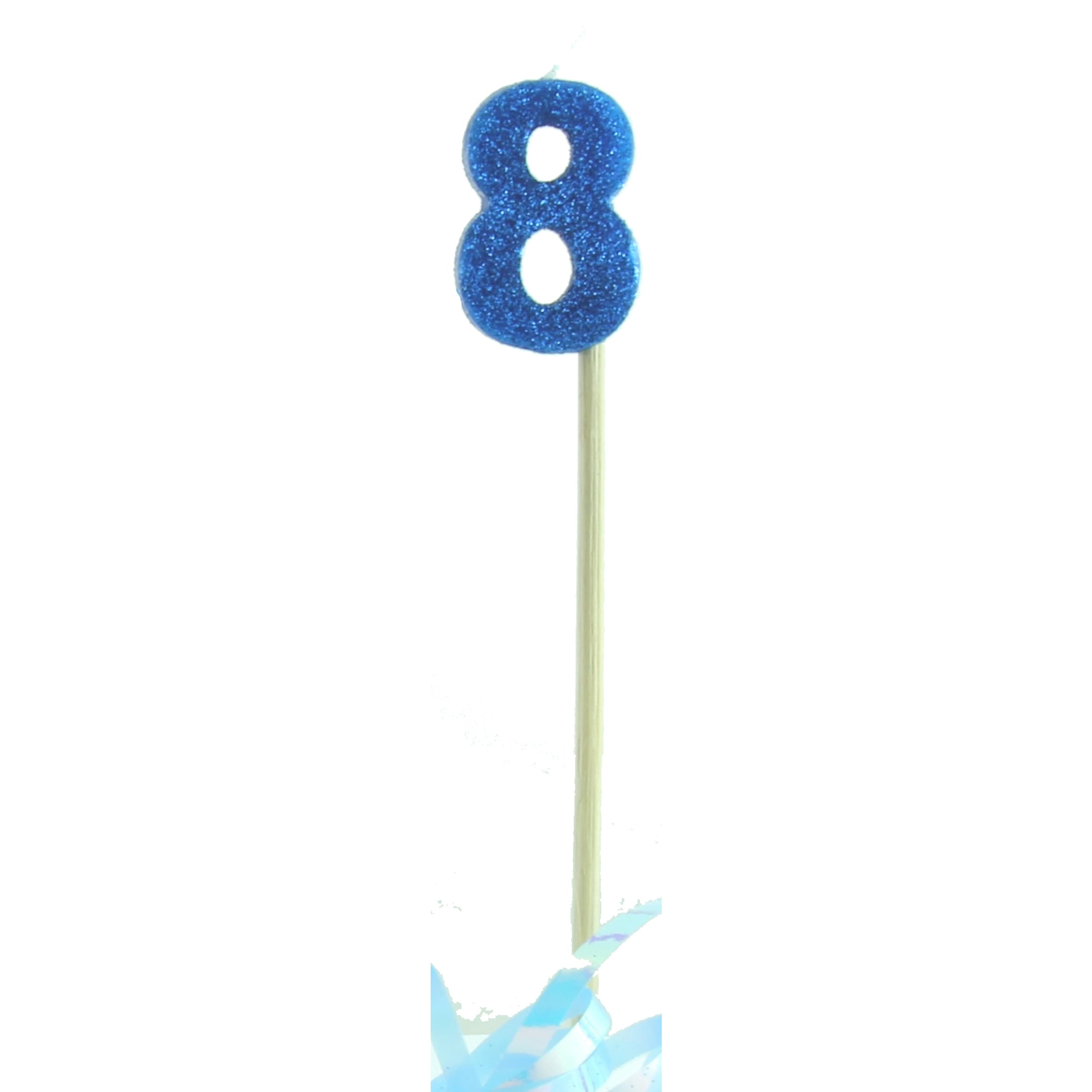 Occasions Blue Glitter Long Stick Candle #8