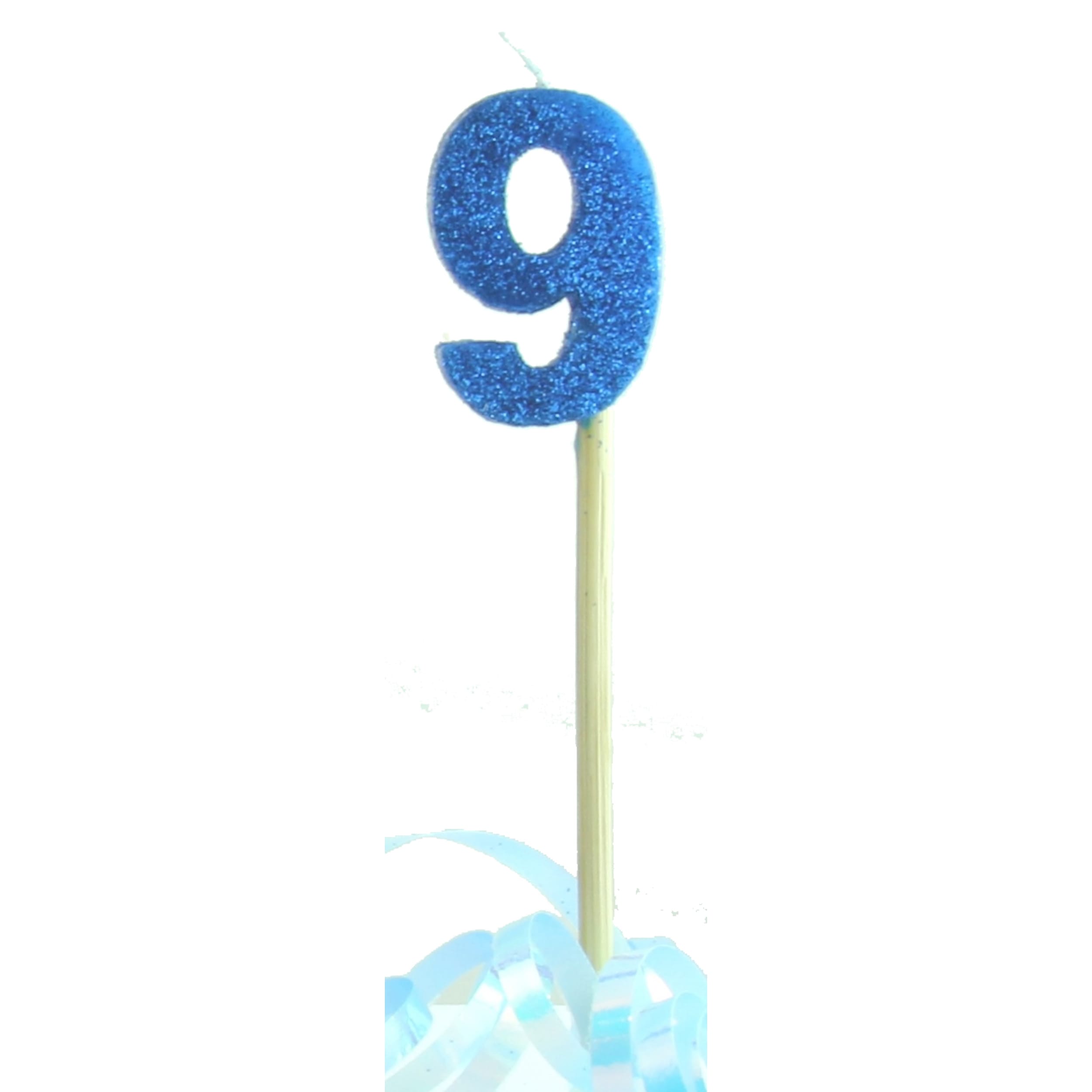Occasions Blue Glitter Long Stick Candle #9