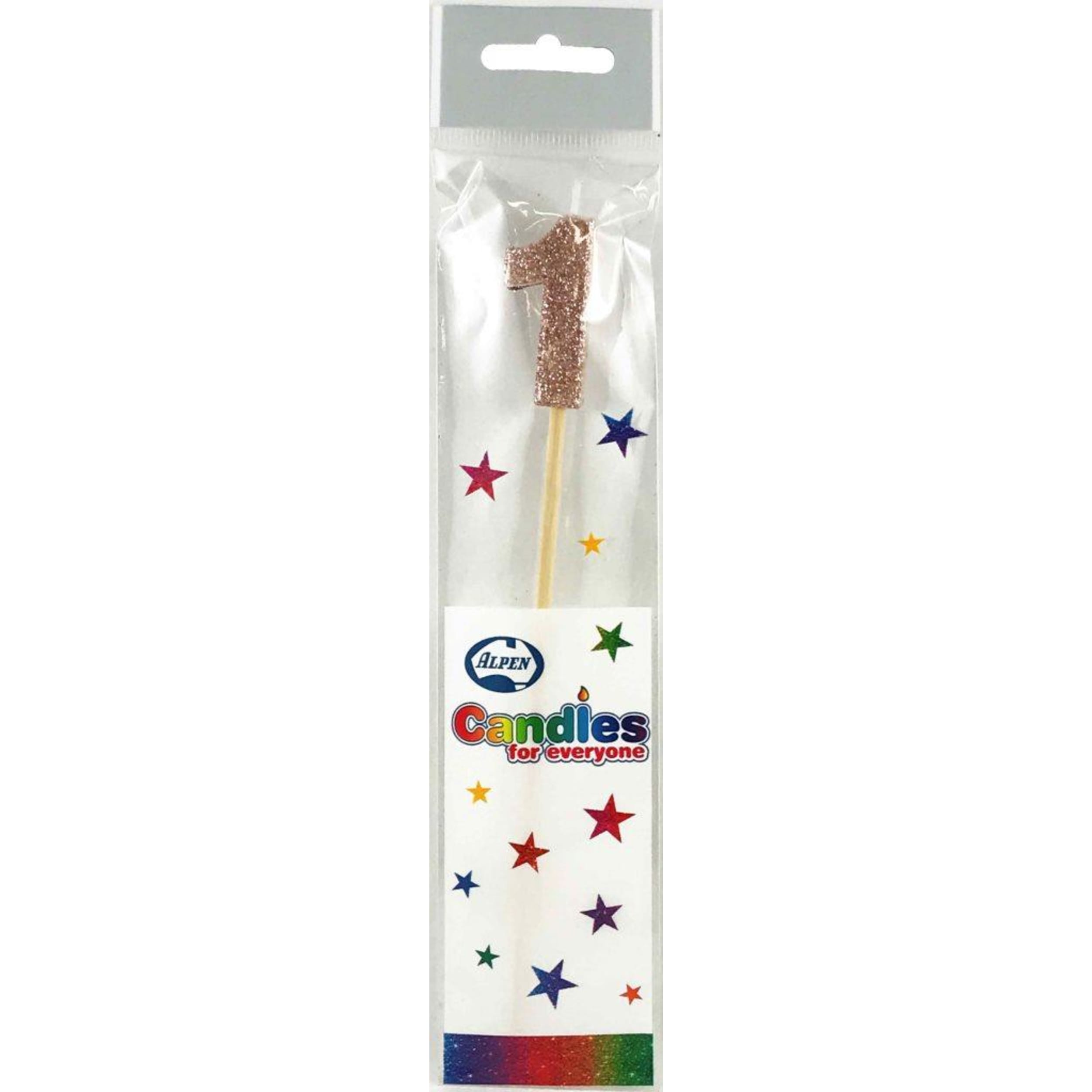 Occasions Rose Gold Glitter Long Stick Candle #1
