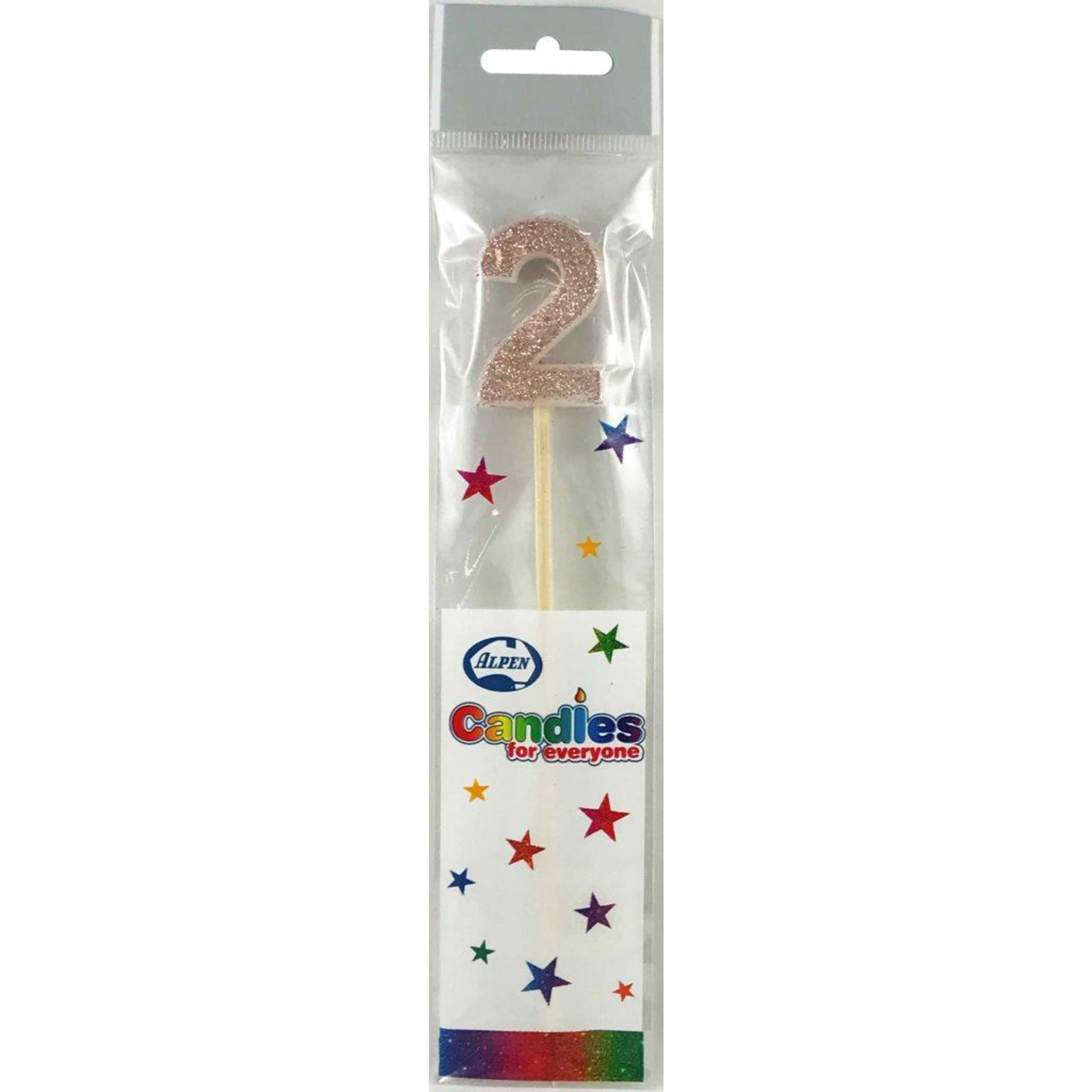 Occasions Rose Gold Glitter Long Stick Candle #2