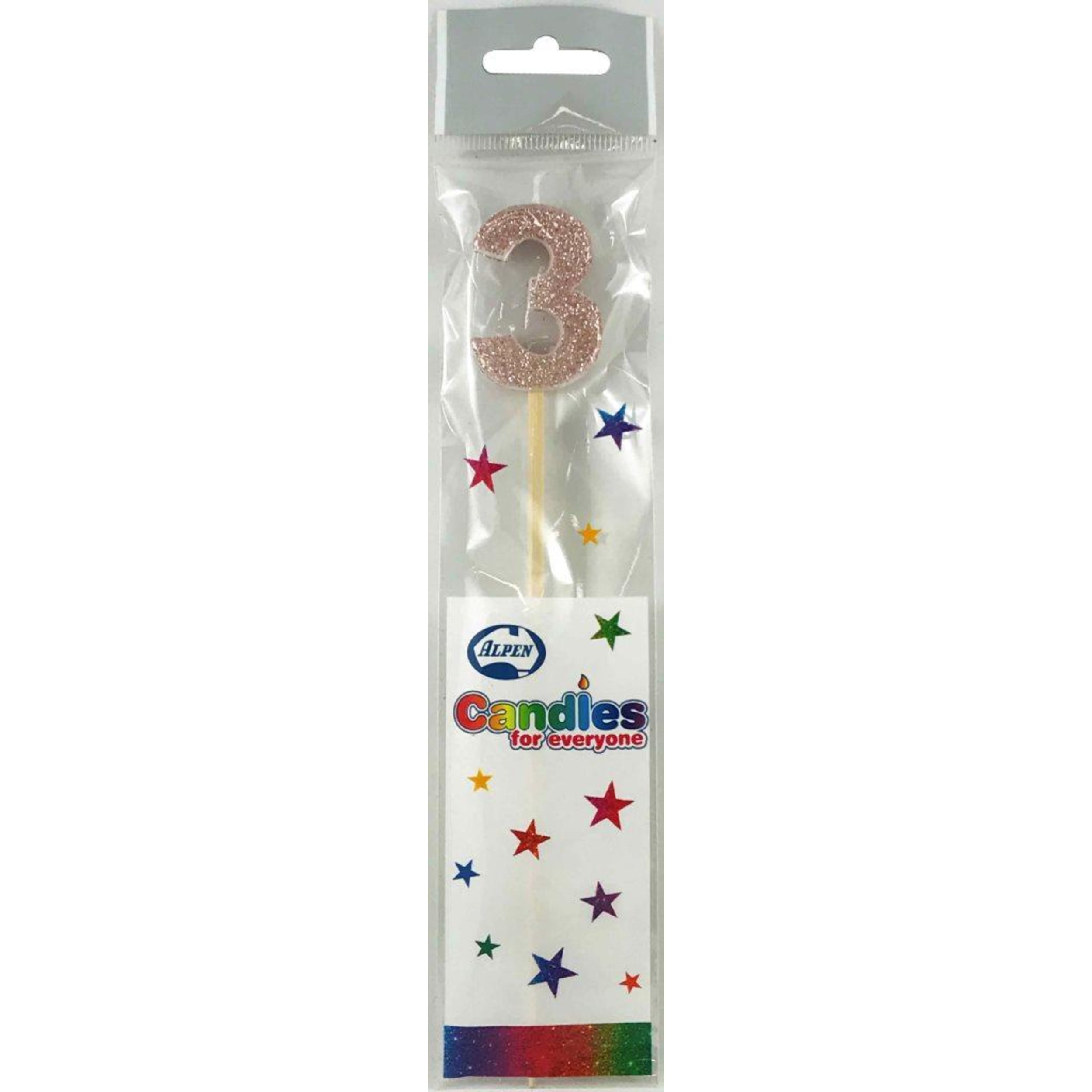 Occasions Rose Gold Glitter Long Stick Candle #3