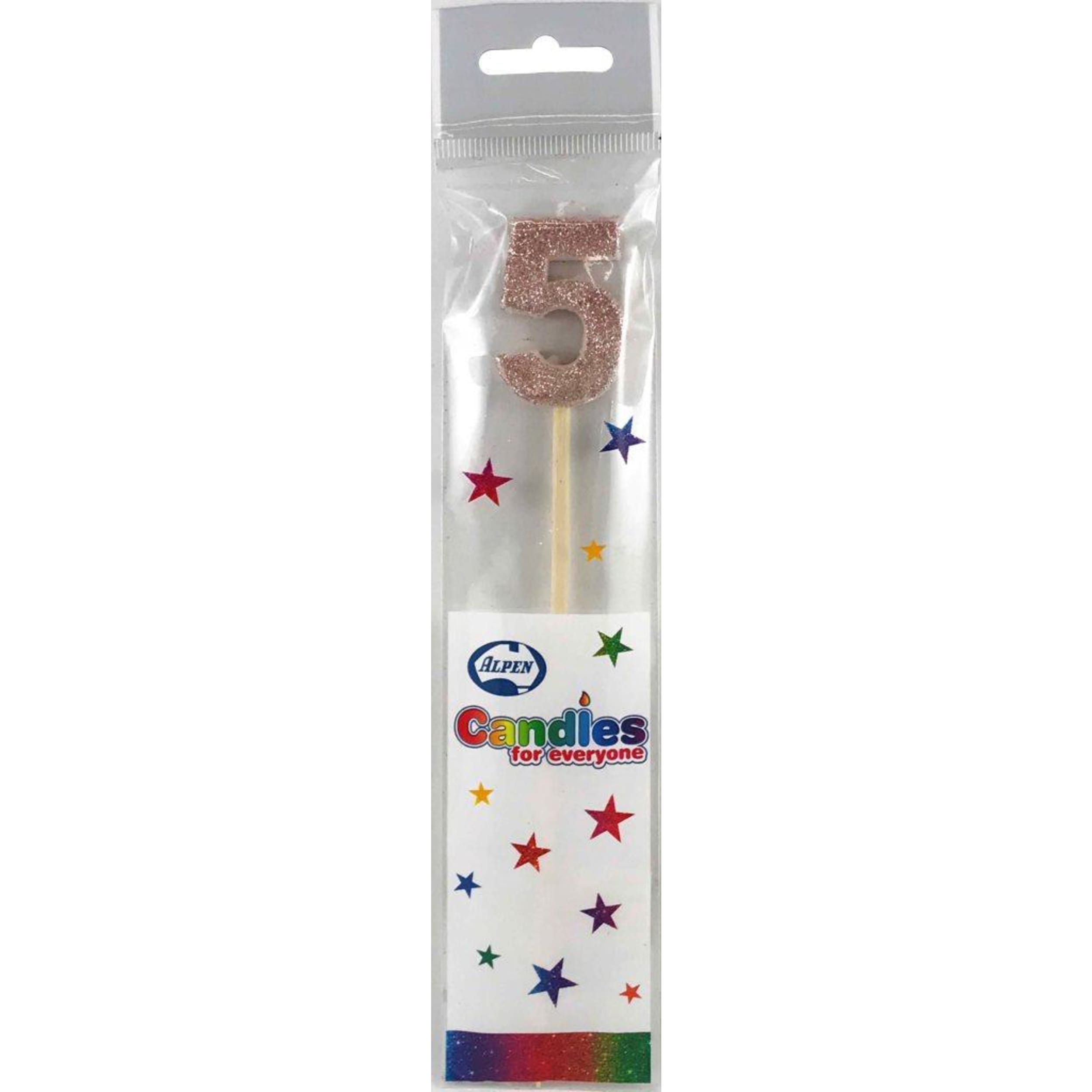 Occasions Rose Gold Glitter Long Stick Candle #5
