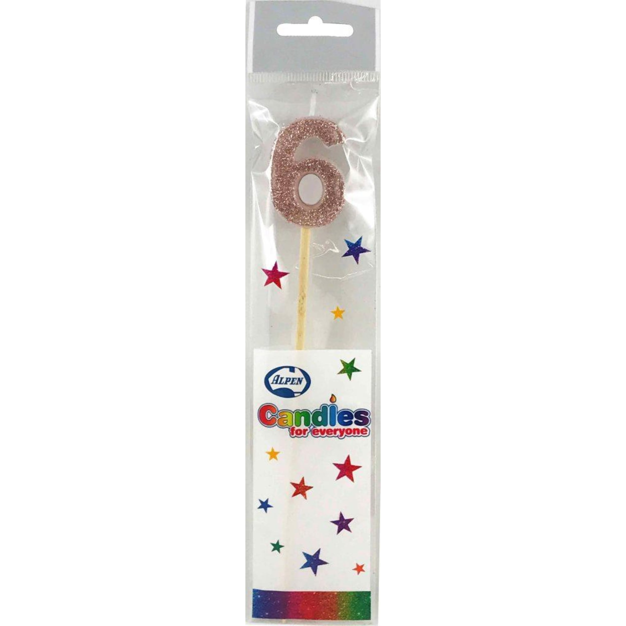 Occasions Rose Gold Glitter Long Stick Candle #6