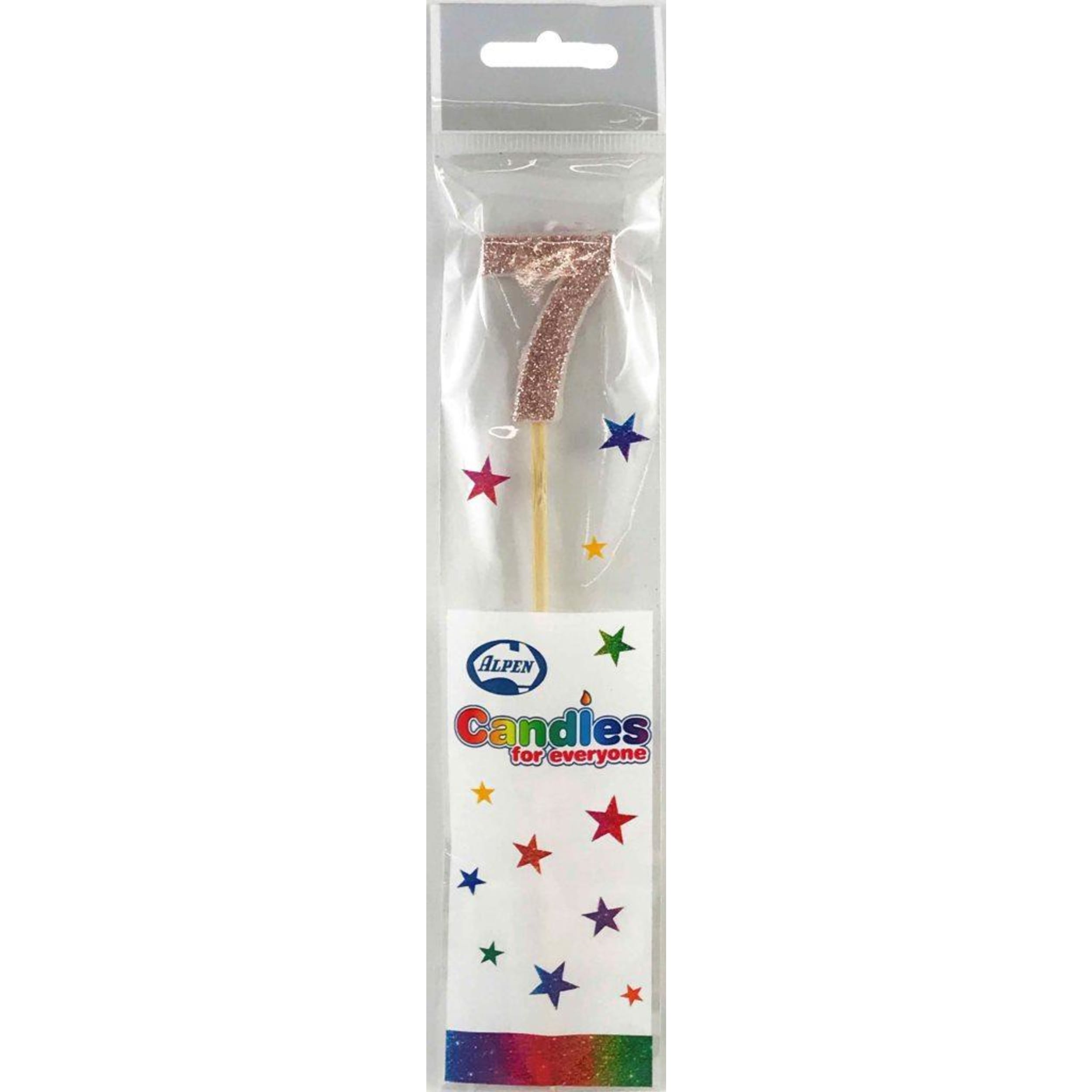 Occasions Rose Gold Glitter Long Stick Candle #7