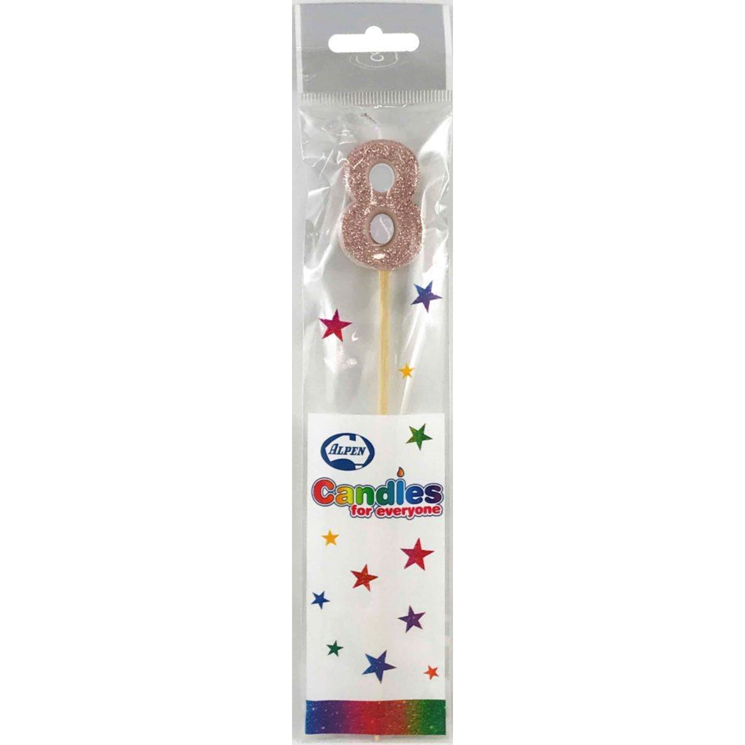 Occasions Rose Gold Glitter Long Stick Candle #8