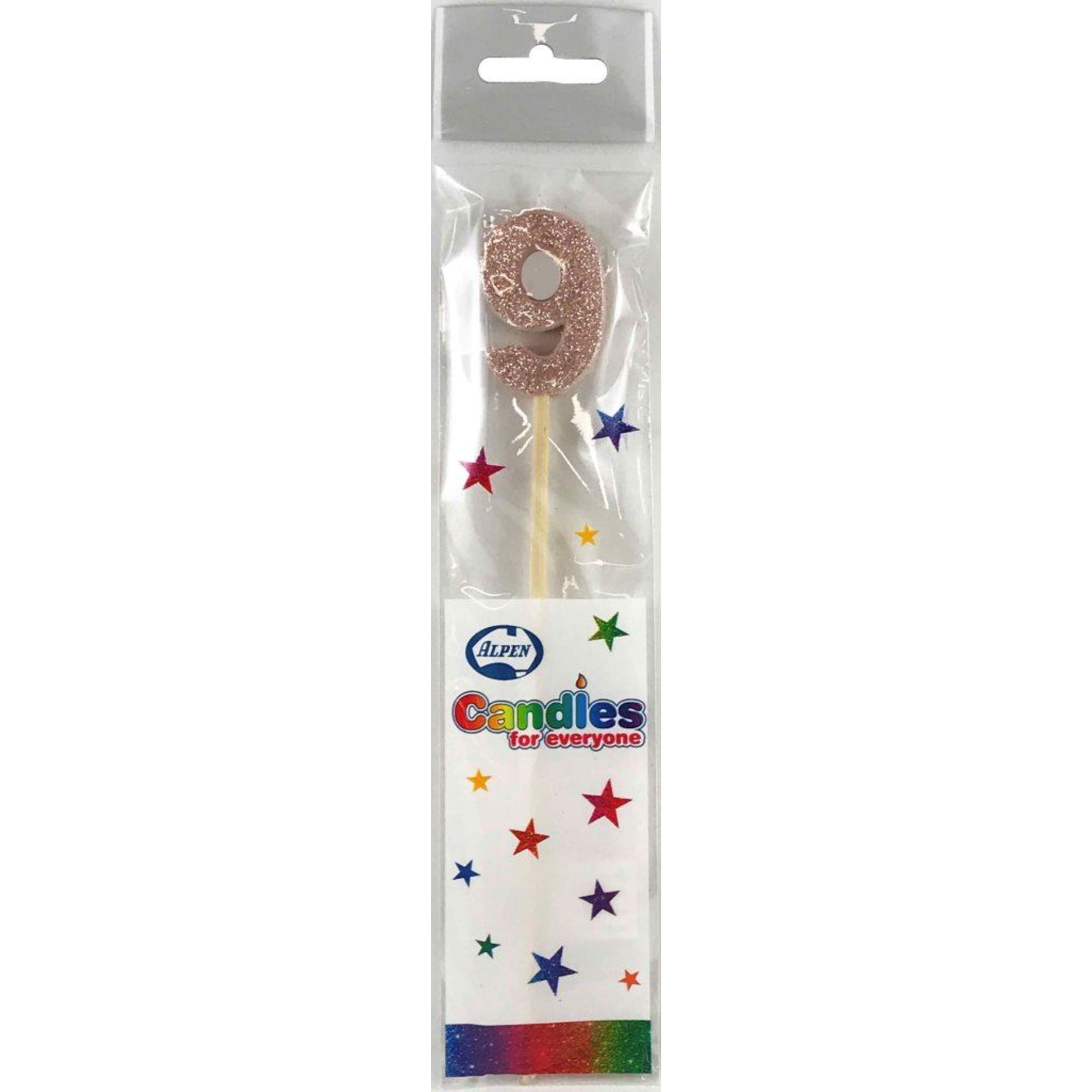 Occasions Rose Gold Glitter Long Stick Candle #9