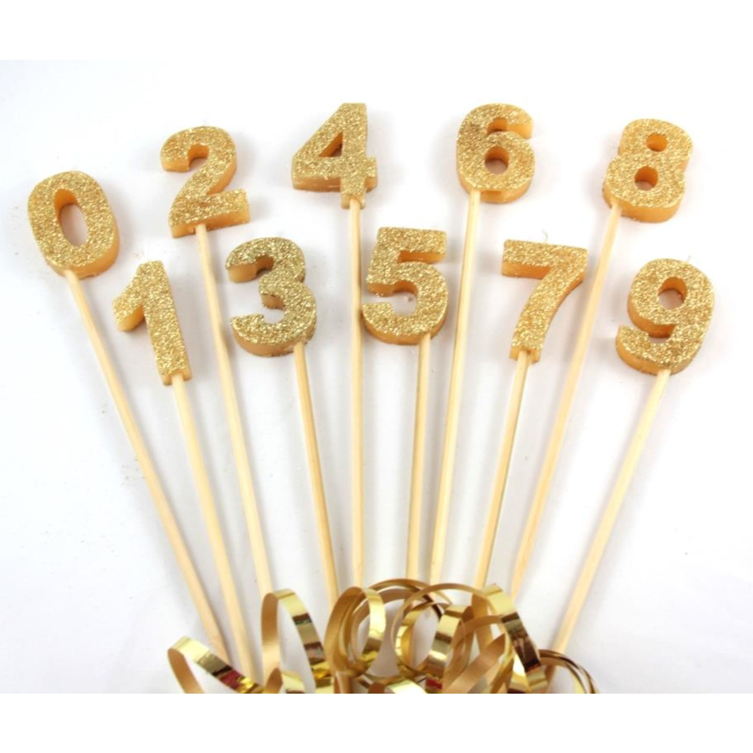 Occasions Gold Glitter Long Stick Candle #6