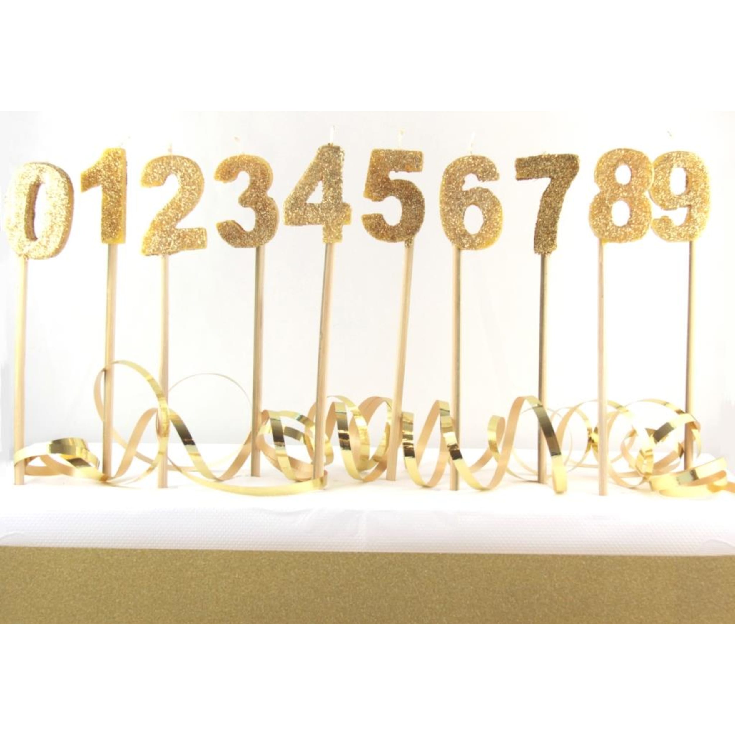 Occasions Gold Glitter Long Stick Candle #7