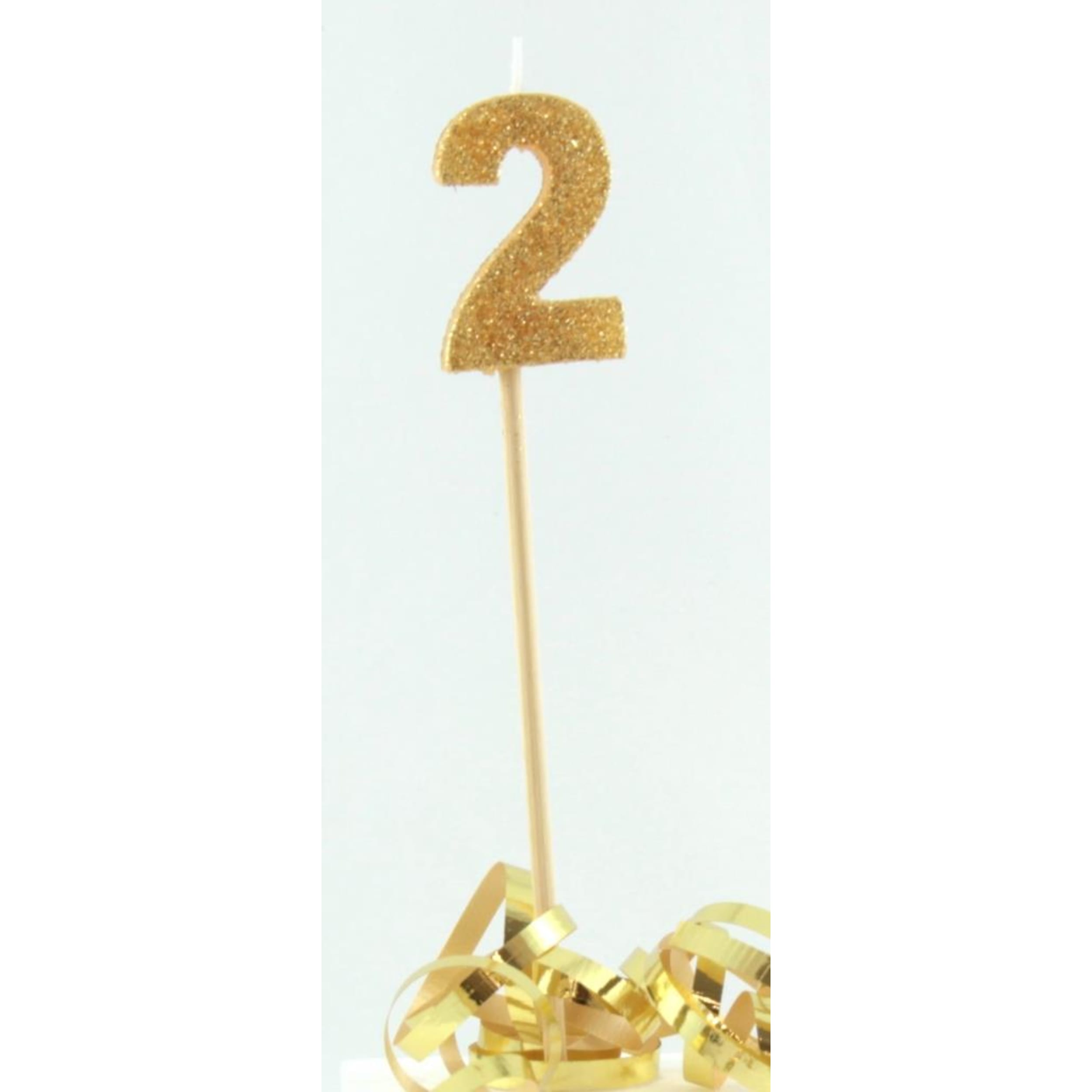Occasions Gold Glitter Long Stick Candle #2