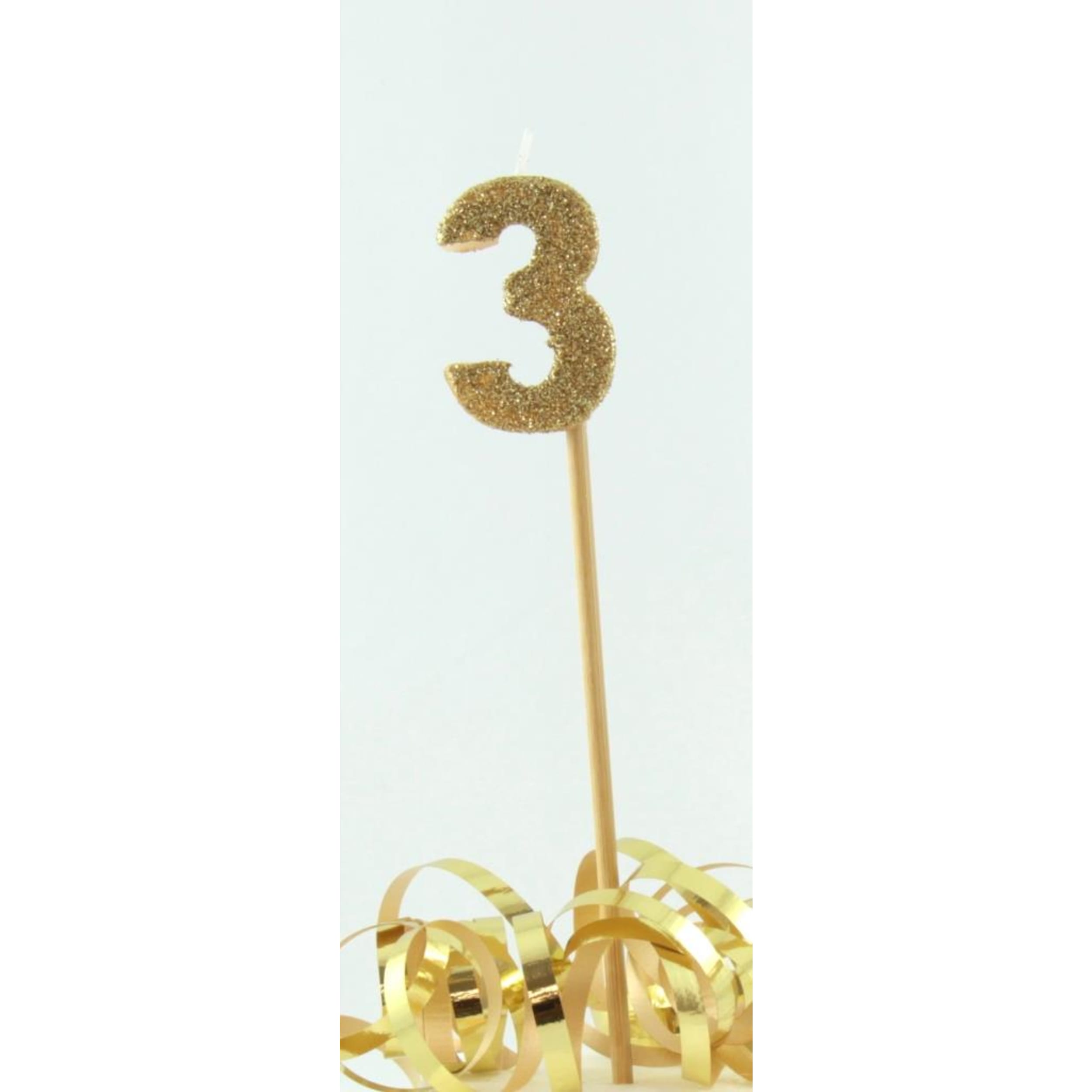 Occasions Gold Glitter Long Stick Candle #3