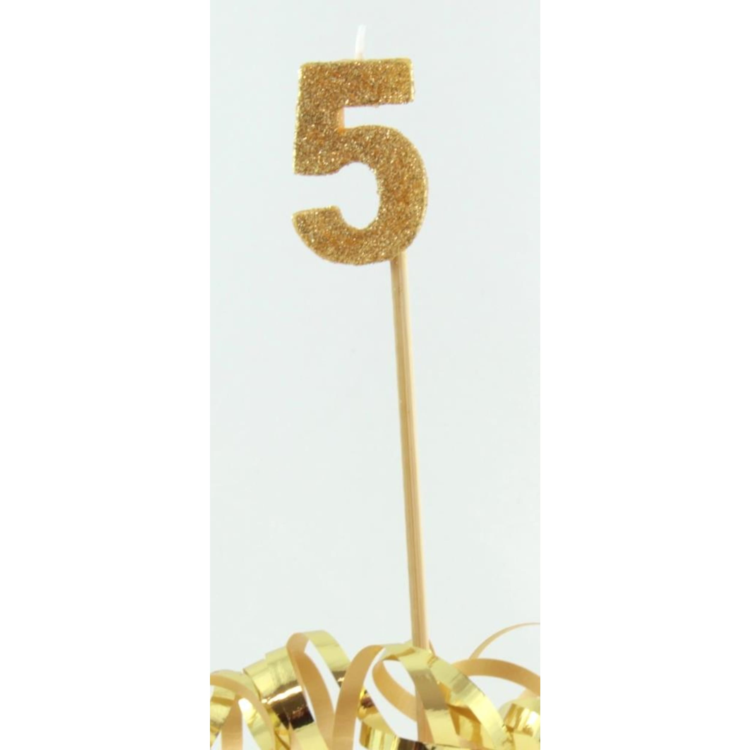 Occasions Gold Glitter Long Stick Candle #5