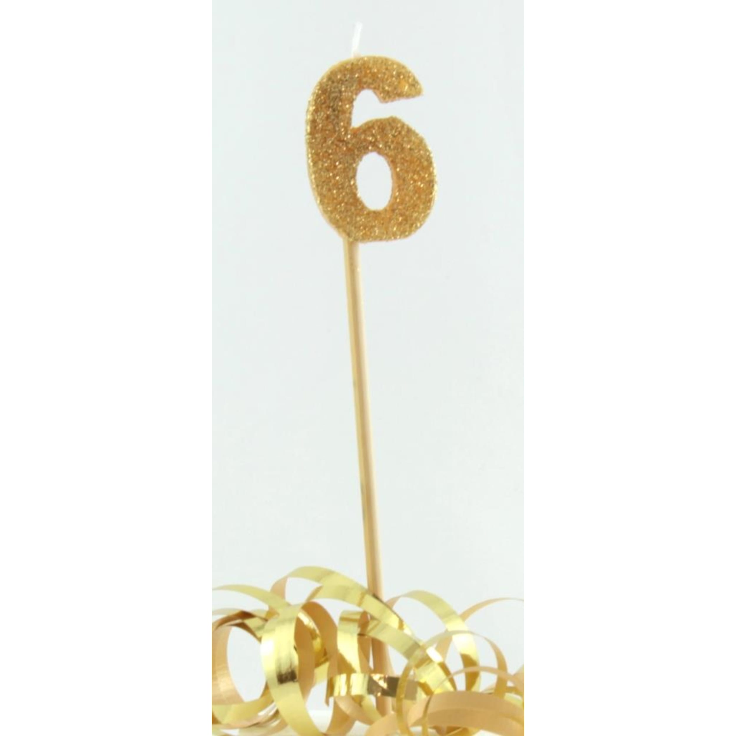 Occasions Gold Glitter Long Stick Candle #6