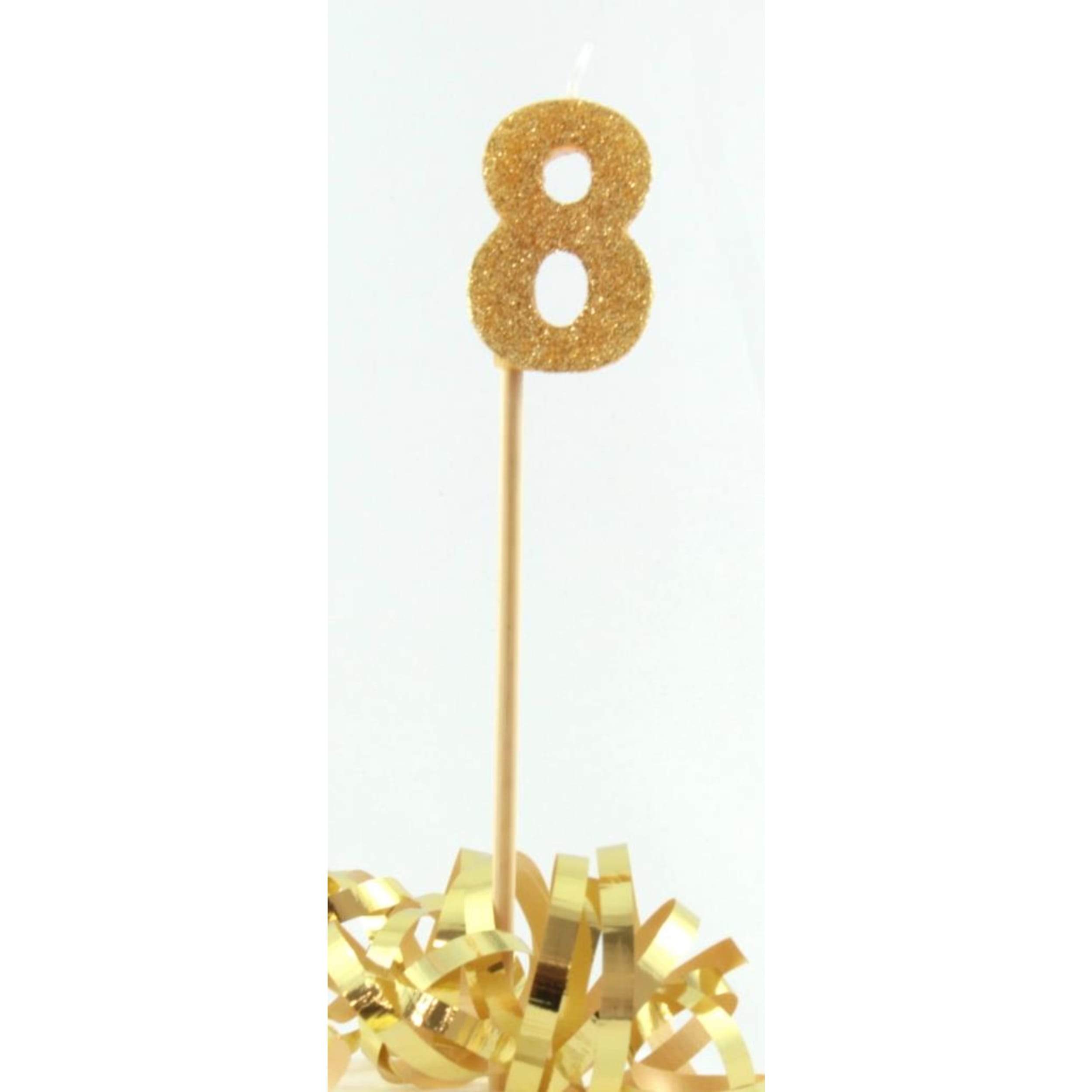 Occasions Gold Glitter Long Stick Candle #8