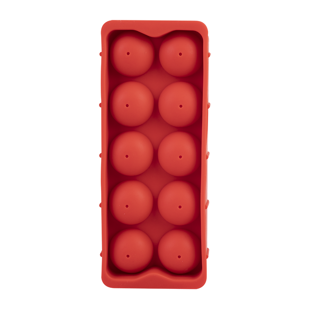 Appetito Silicone Round Ice Cube Tray  - Red