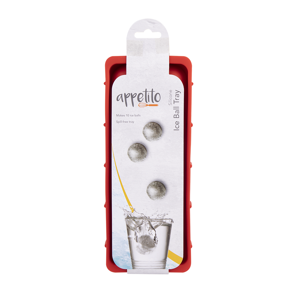 Appetito Silicone Round Ice Cube Tray  - Red