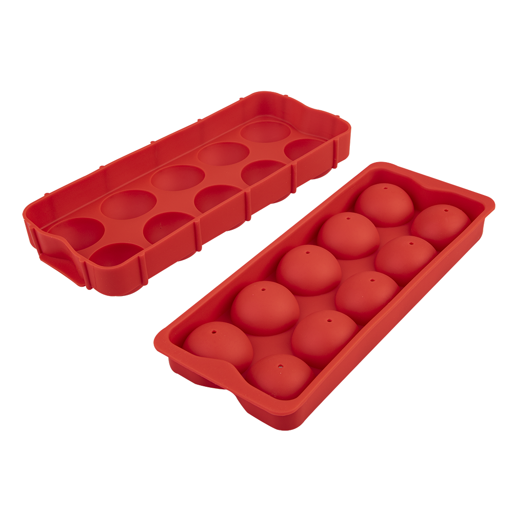 Appetito Silicone Round Ice Cube Tray  - Red