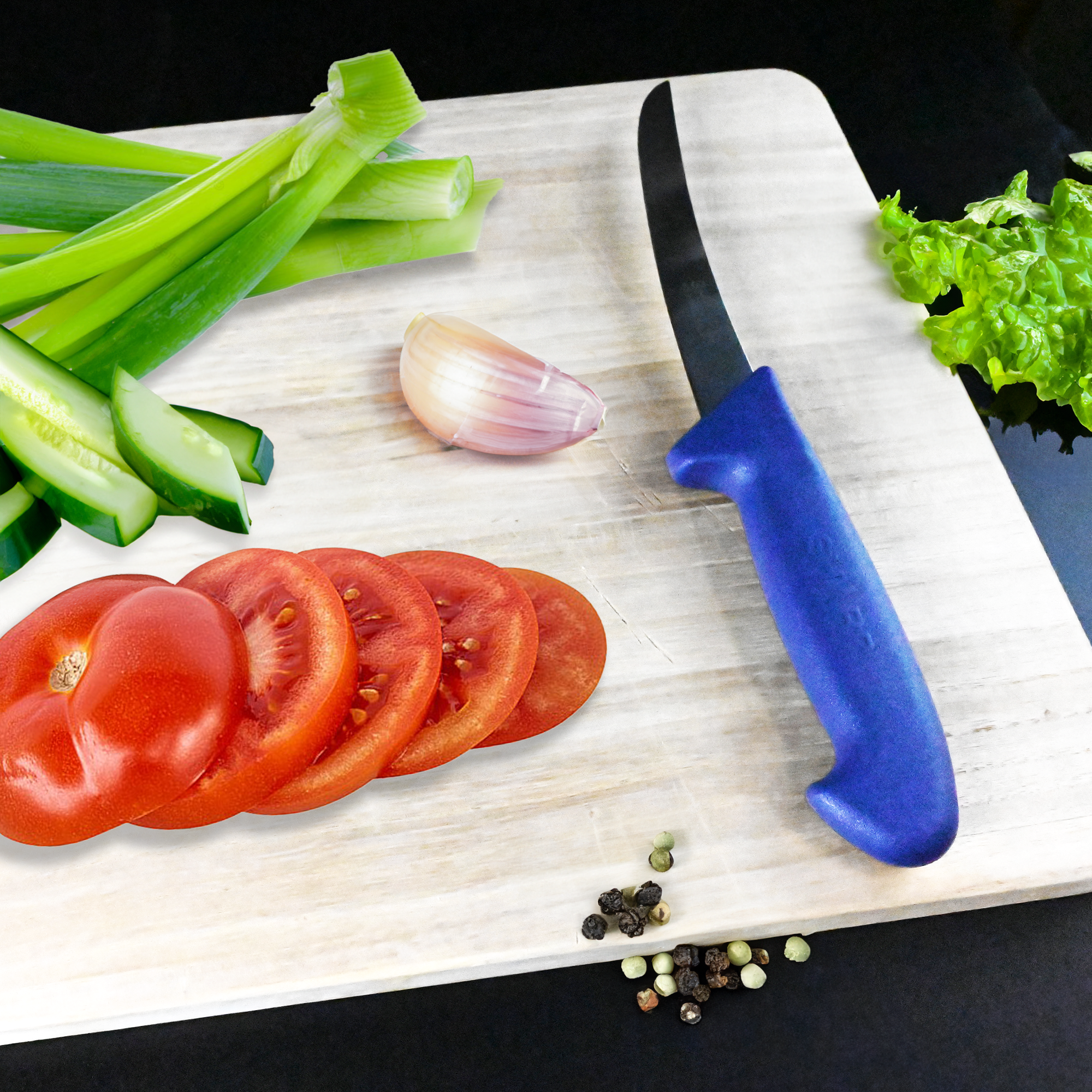 SHARP Boning Knife  Wide Curved Blade  15cm - Blue