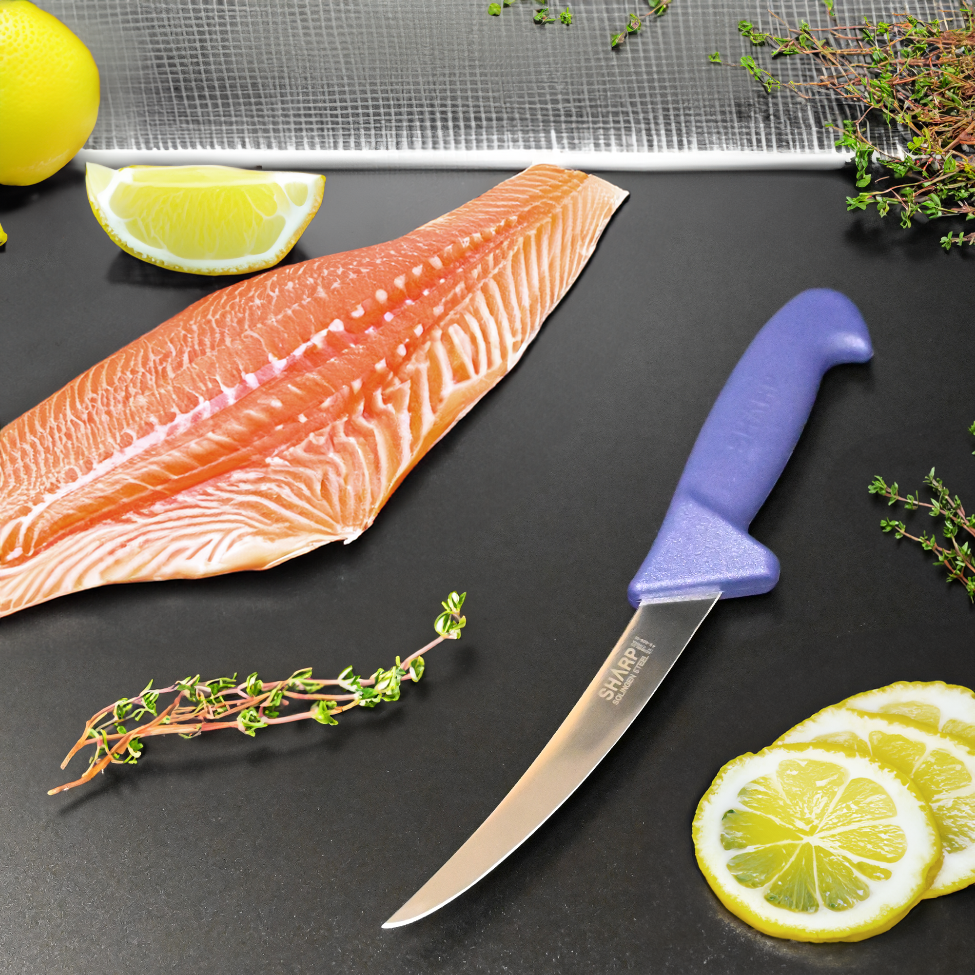 SHARP Boning Knife  Narrow Curved Blade  15cm - Blue