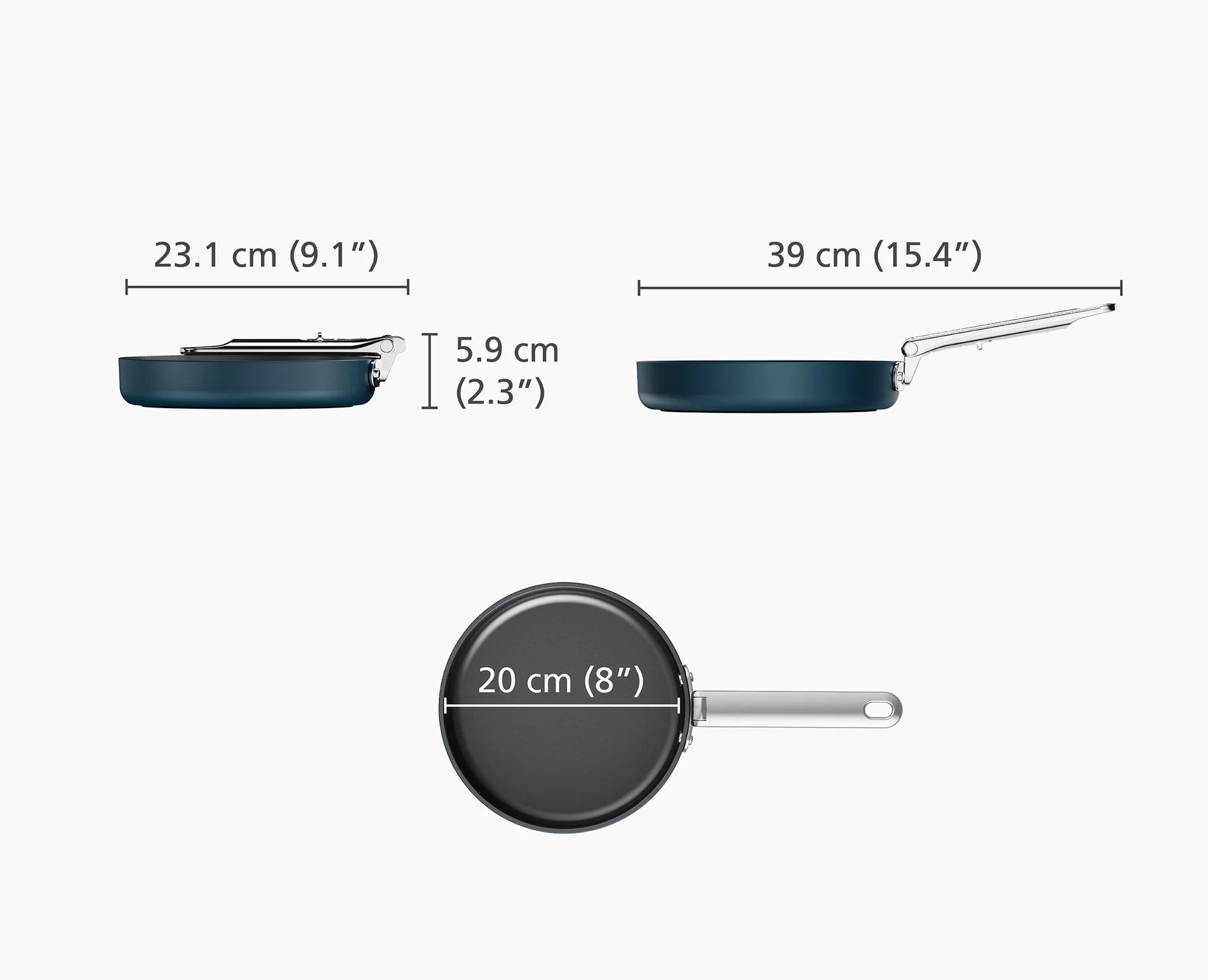 Joseph Joseph Space 23 Cm (5.4 Qt) Non-Stick Saucepan With Folding   Handle And Lid, Induction Compatible