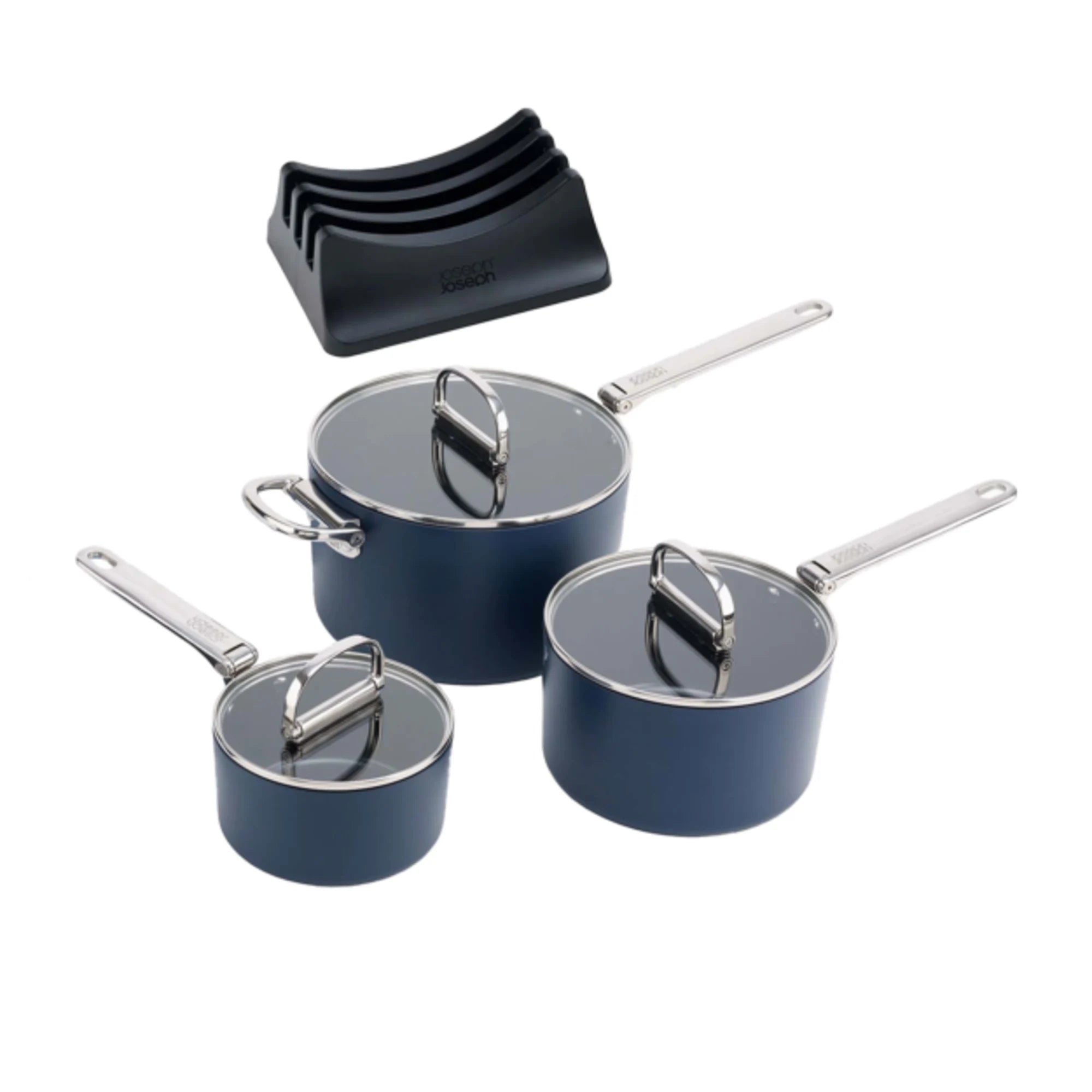 Joseph Joseph Space 3-Piece Non-Stick Saucepan Set With Folding Handles