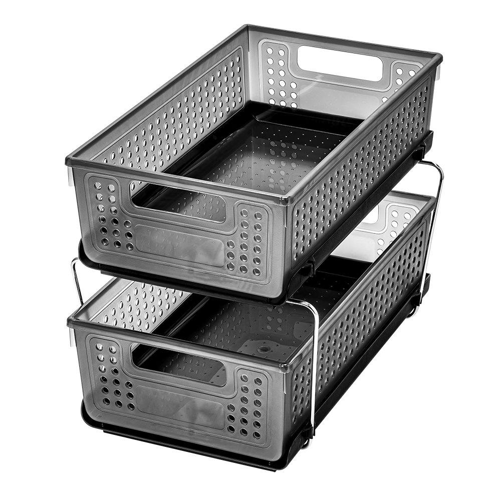Madesmart Two Level Storage with Dividers - Carbon
