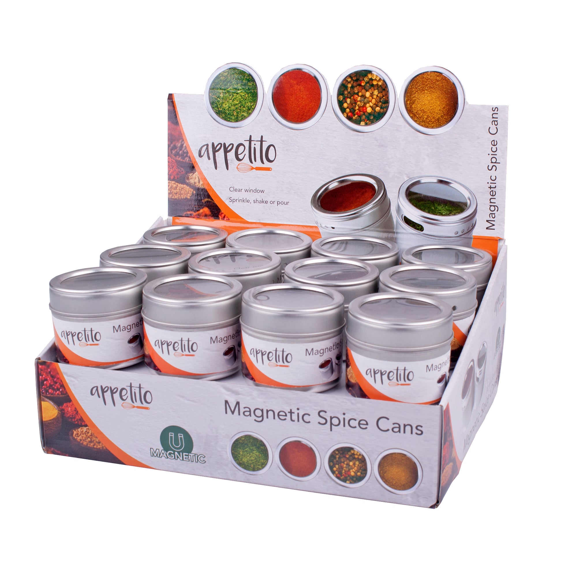 Appetito Magnetic Spice Can with Window