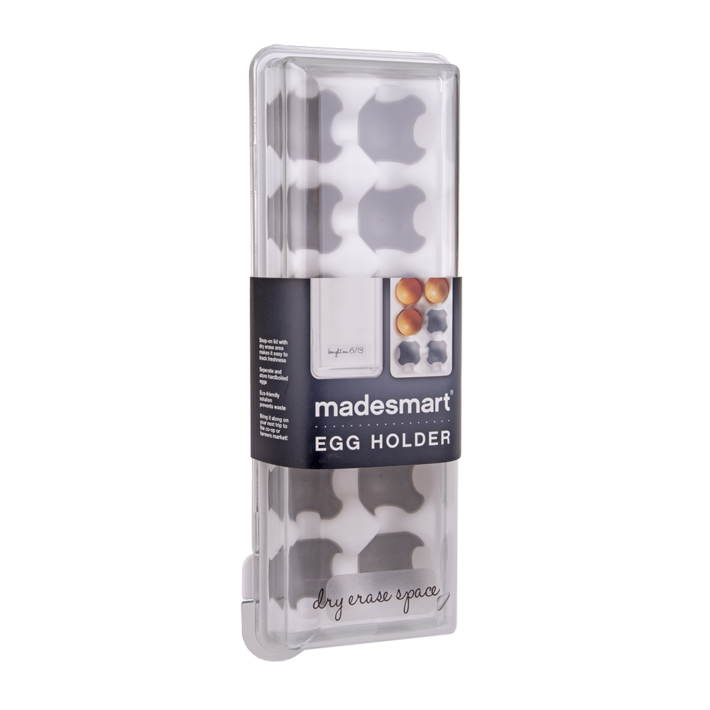 Madesmart 12 Egg Holder with Snap-On Lid - Grey
