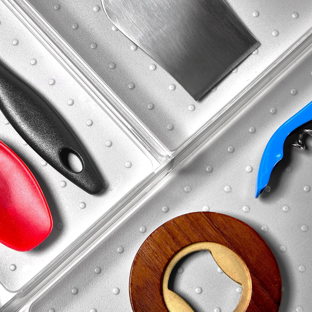 Madesmart Clear Soft Grip 5 Compartment Cutlery Tray - Grey