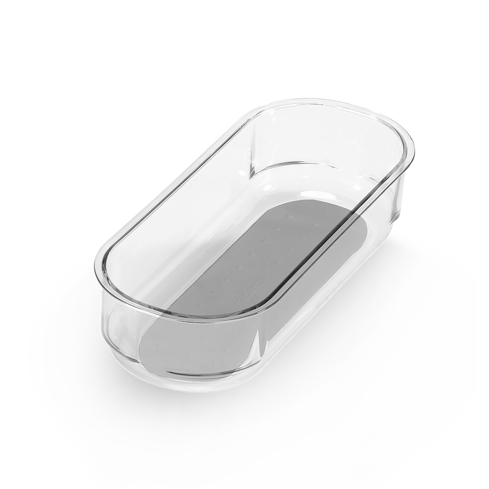 Madesmart Clear Soft Grip Bin 20 x 8.4 x 4.8cm - Grey