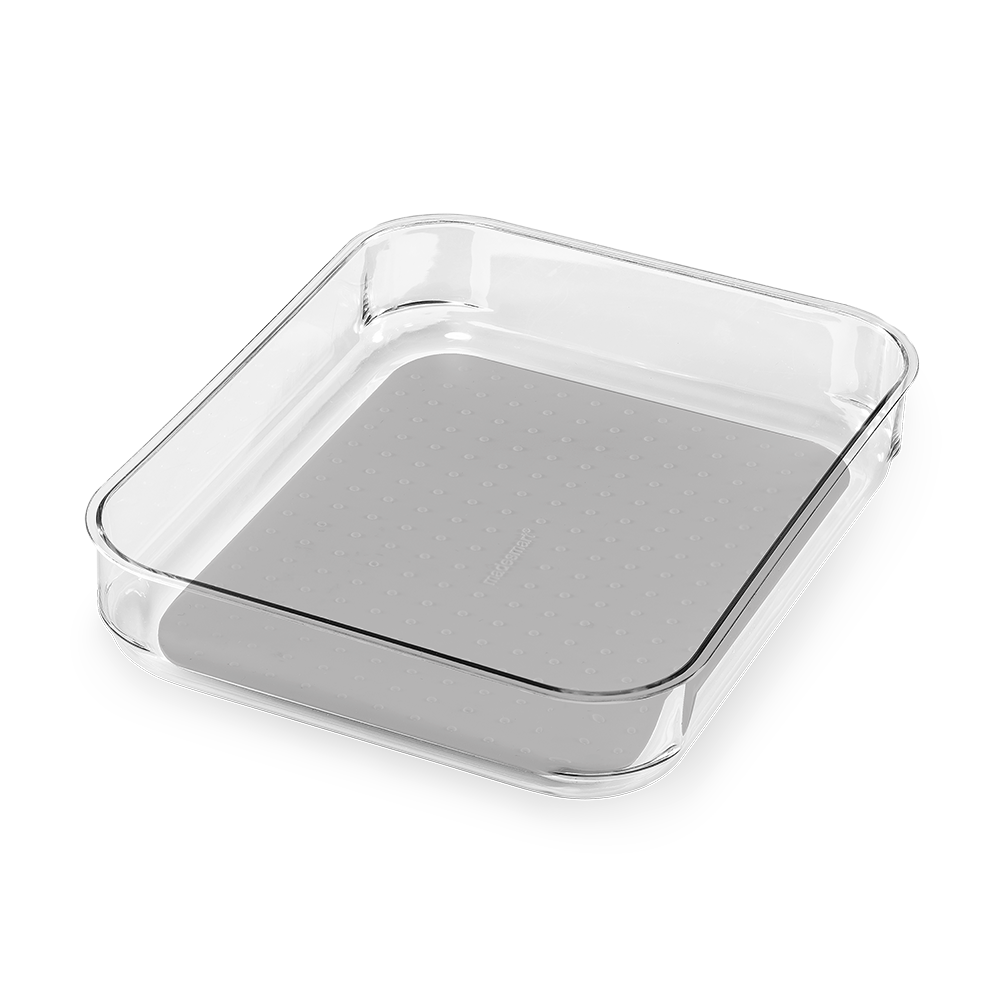 Madesmart Clear Soft Grip Bin 24.8 X 19.7 X 4.8Cm - Grey