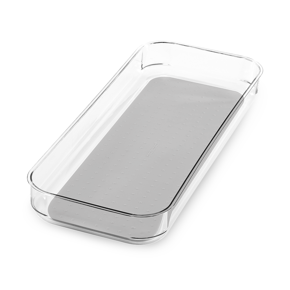 Madesmart Clear Soft Grip Bin 40 x 17.5 x 4.8cm - Grey
