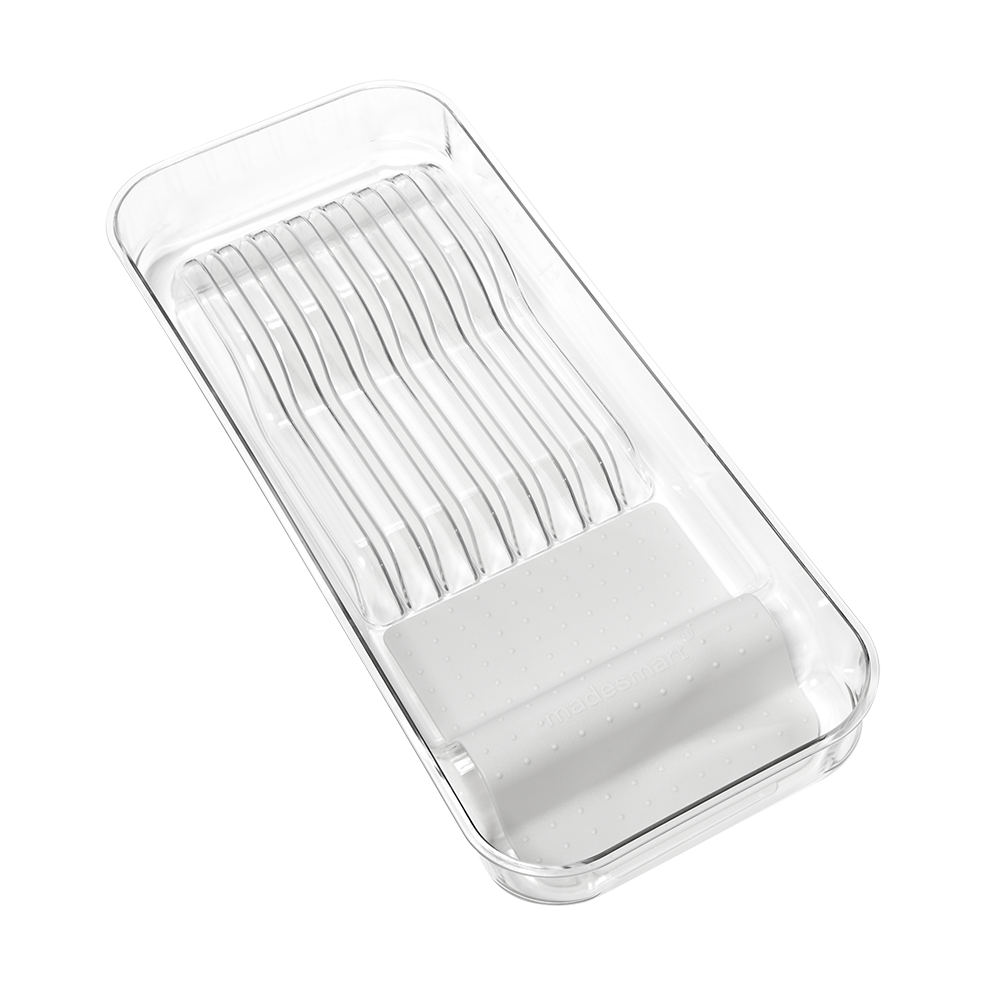 Madesmart Clear Soft Grip In-Drawer Knife Organiser - Grey