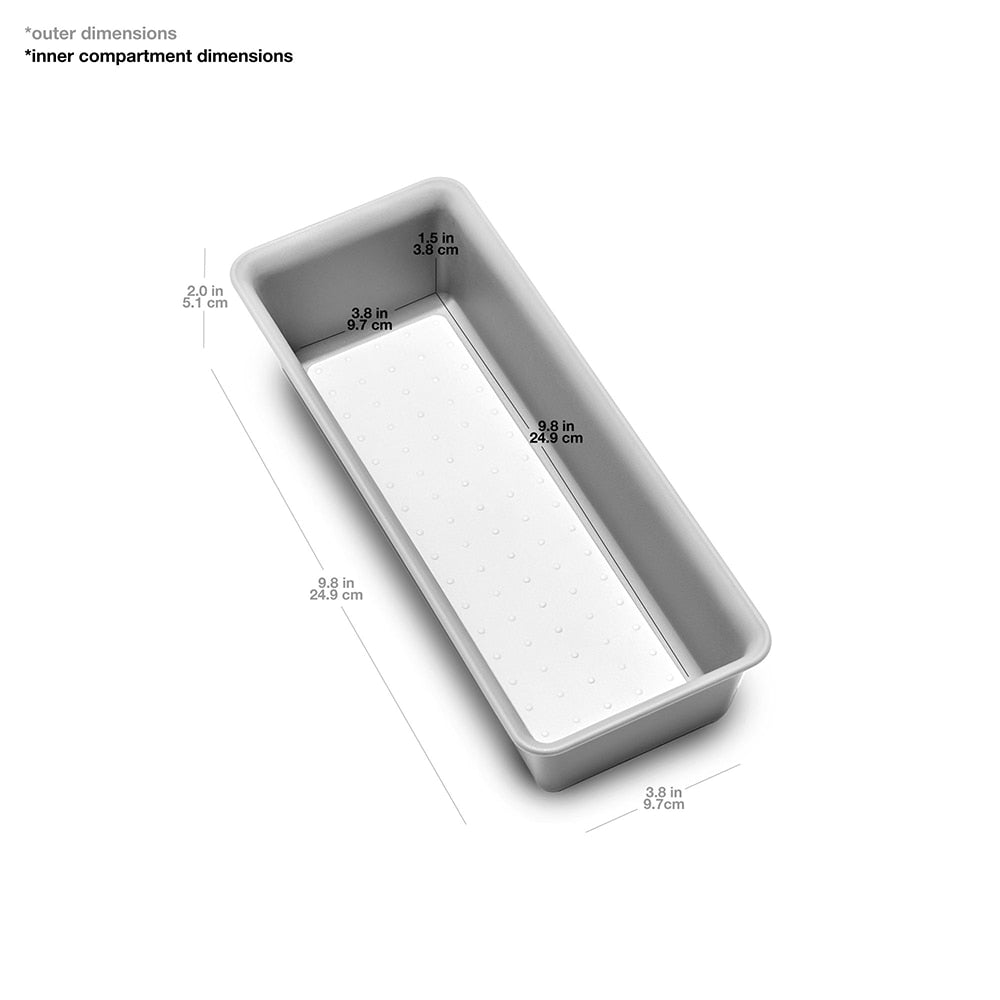 Madesmart Small Storage Bin 24.98 x 9.7 x 5.1cm - Soft Grey