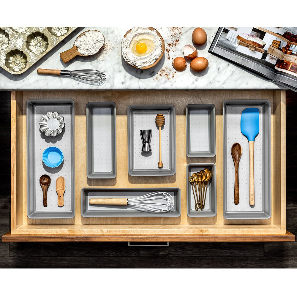 Madesmart Narrow Storage Bin 32.5 x 9.7 x 5.1cm - Soft Grey