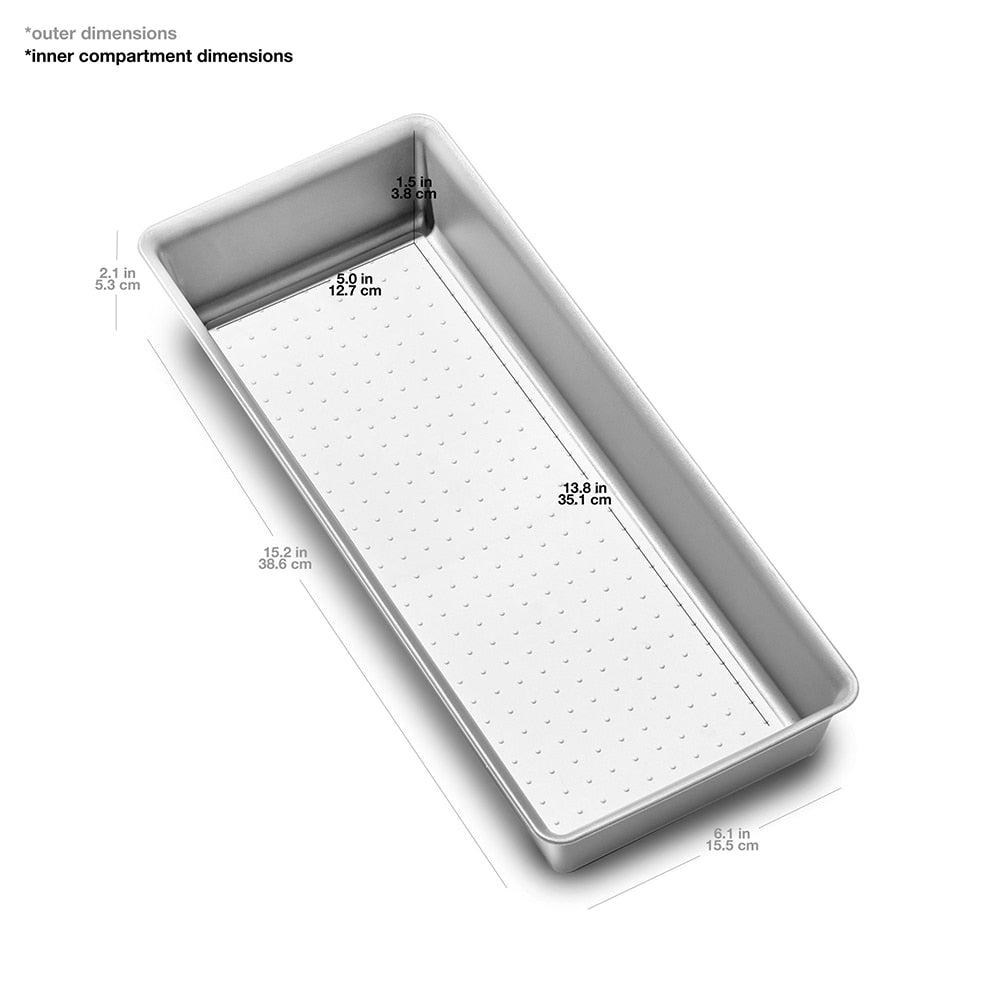 Madesmart Large Storage Bin 38.2 x 15.6 x 5cm - Soft Grey