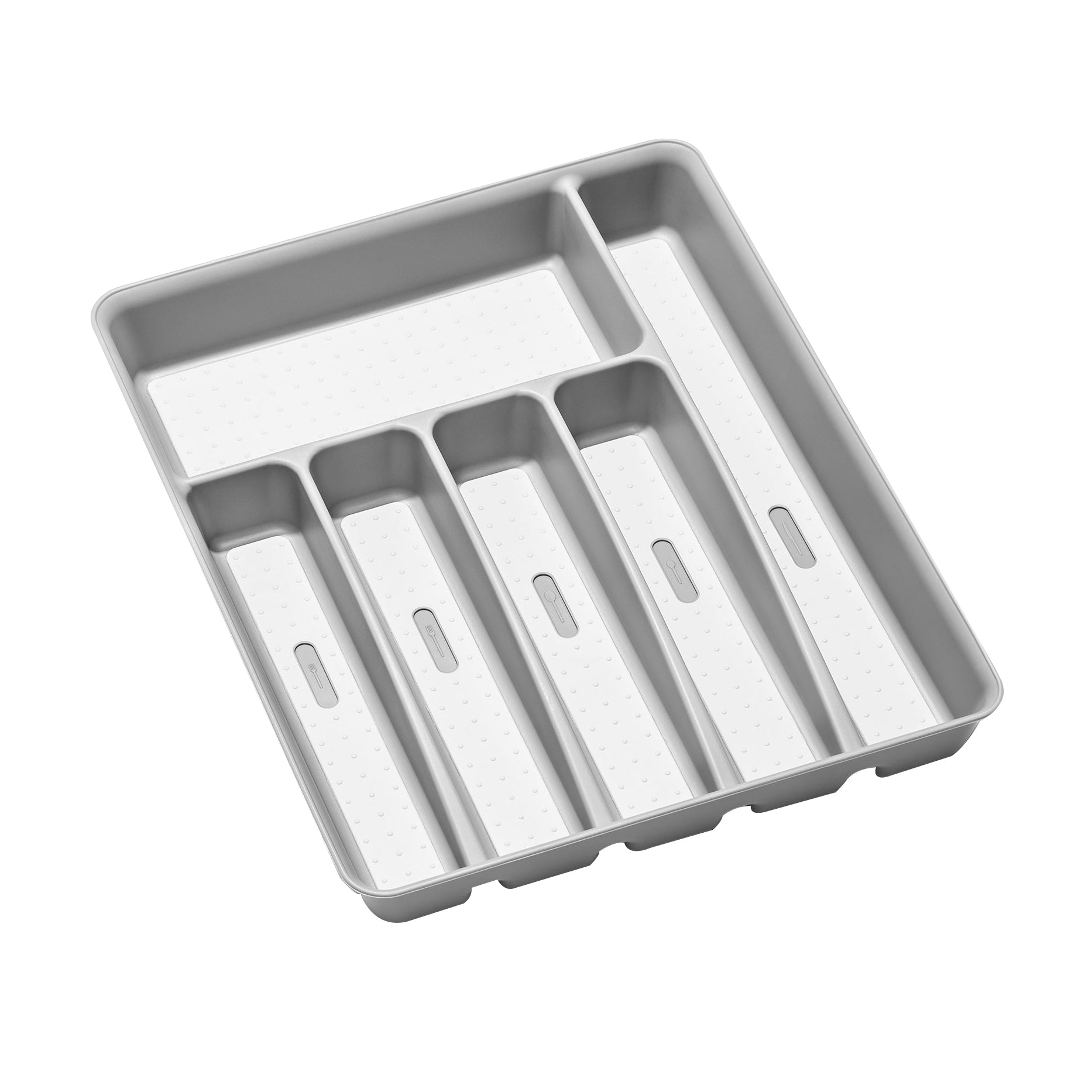 Madesmart 6 Compartment Cutlery Tray 39 x 32.6 x 5cm - Soft Grey