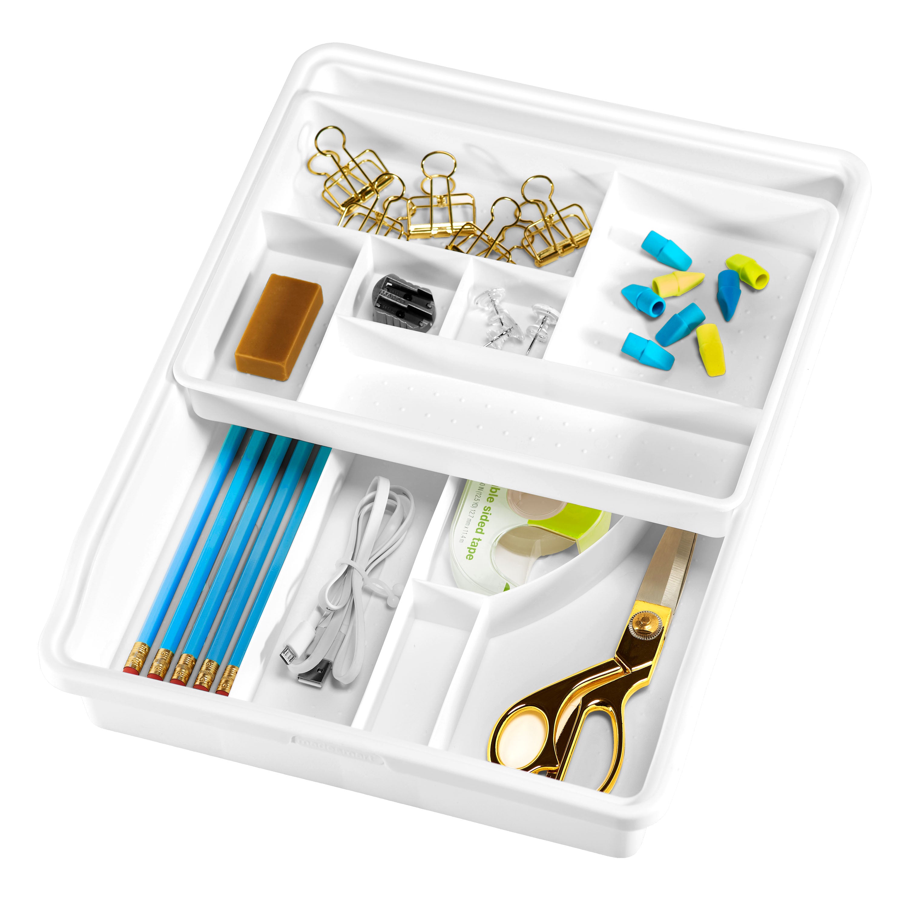 Madesmart The Original Basic Junk Drawer Organiser 38.4 x 29.2 x 7.6cm  - White