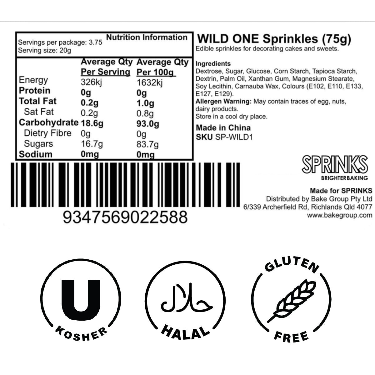 Sprinks Wild One Sprinkles 75g
