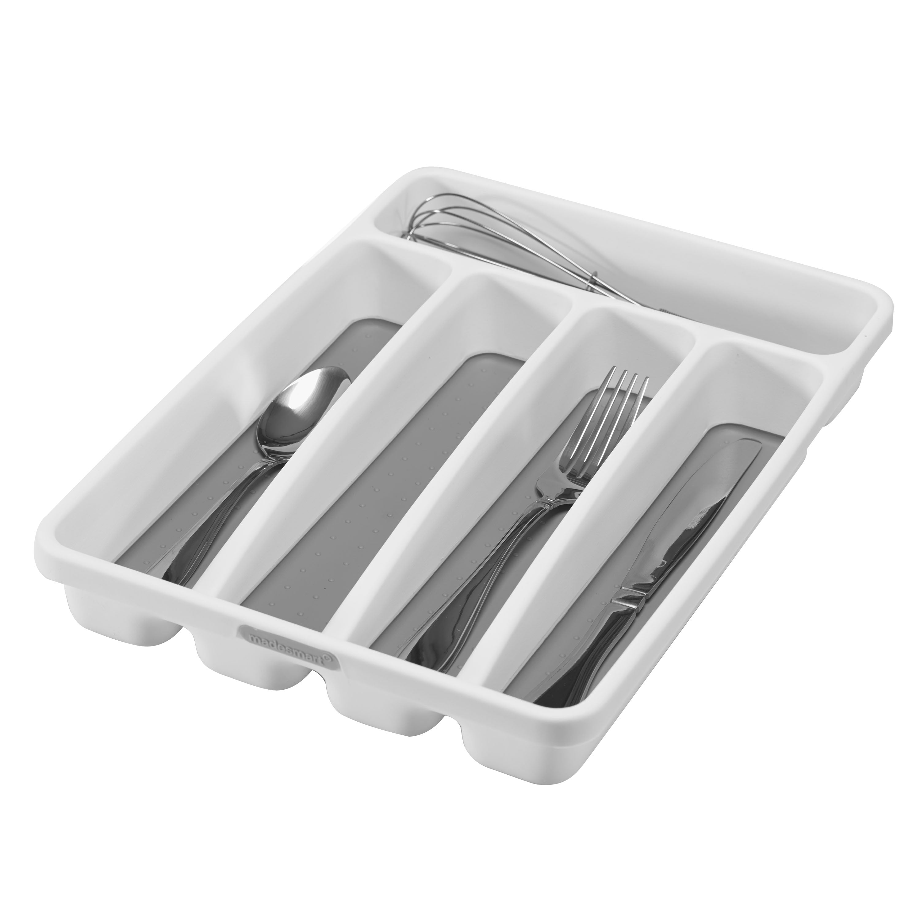 Madesmart Mini 5 Compartment Cutlery Tray 32.4 x 23.2 x 4.8cm - White
