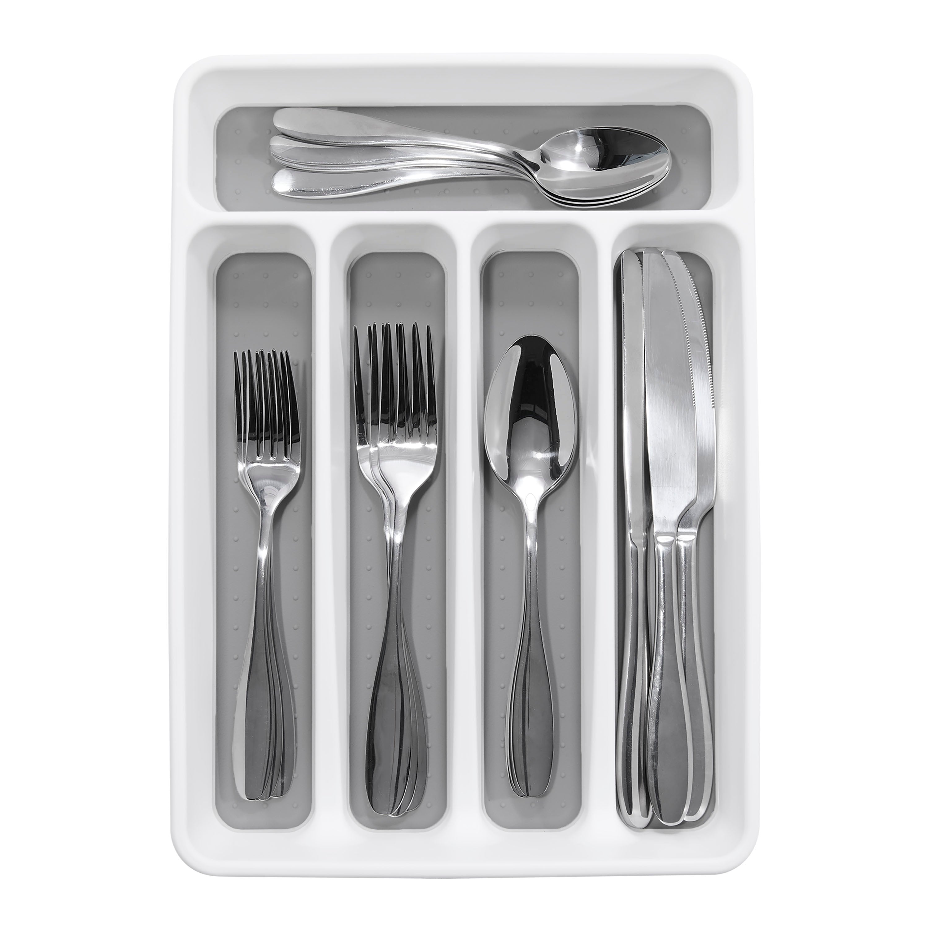 Madesmart Mini 5 Compartment Cutlery Tray 32.4 x 23.2 x 4.8cm - White
