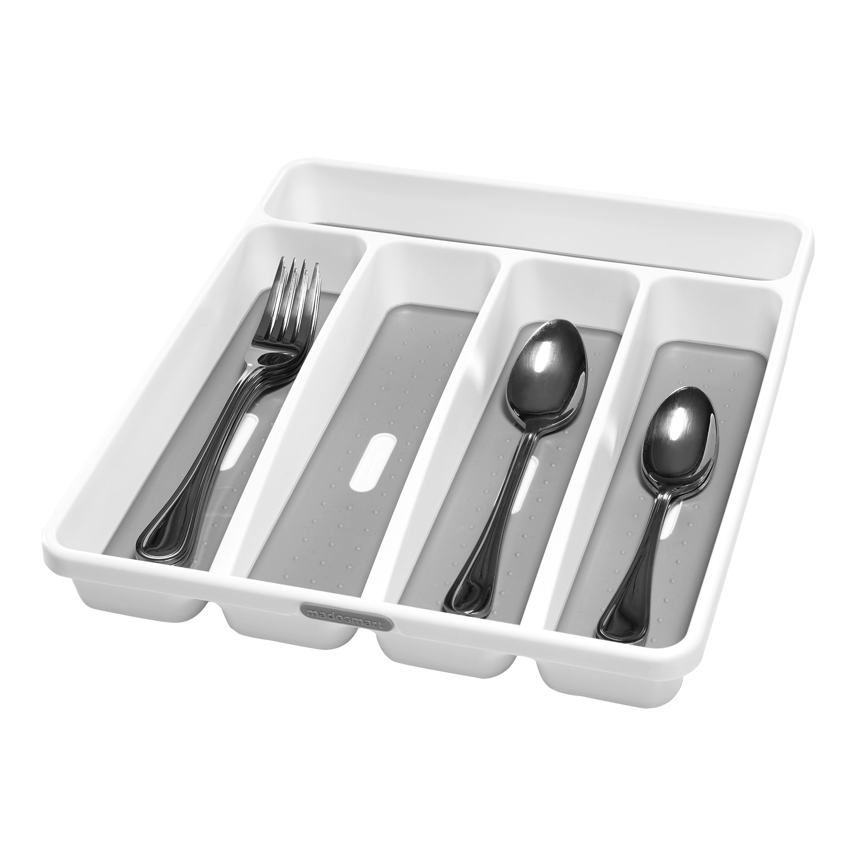 Madesmart 5 Compartment Cutlery Tray 32.7 x 28.9 x 4.8cm - White